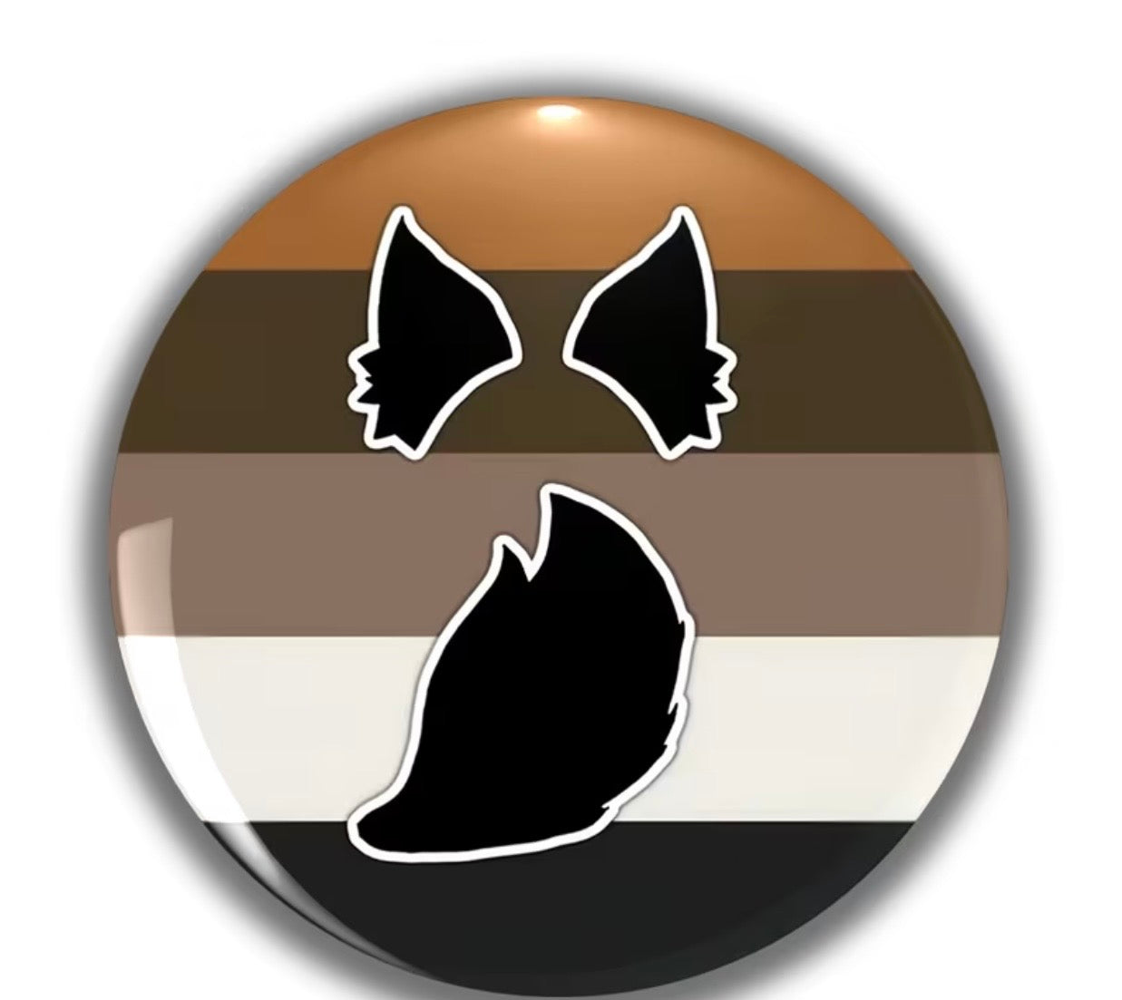 FURRY BROWN WHITE BLACK BUTTON