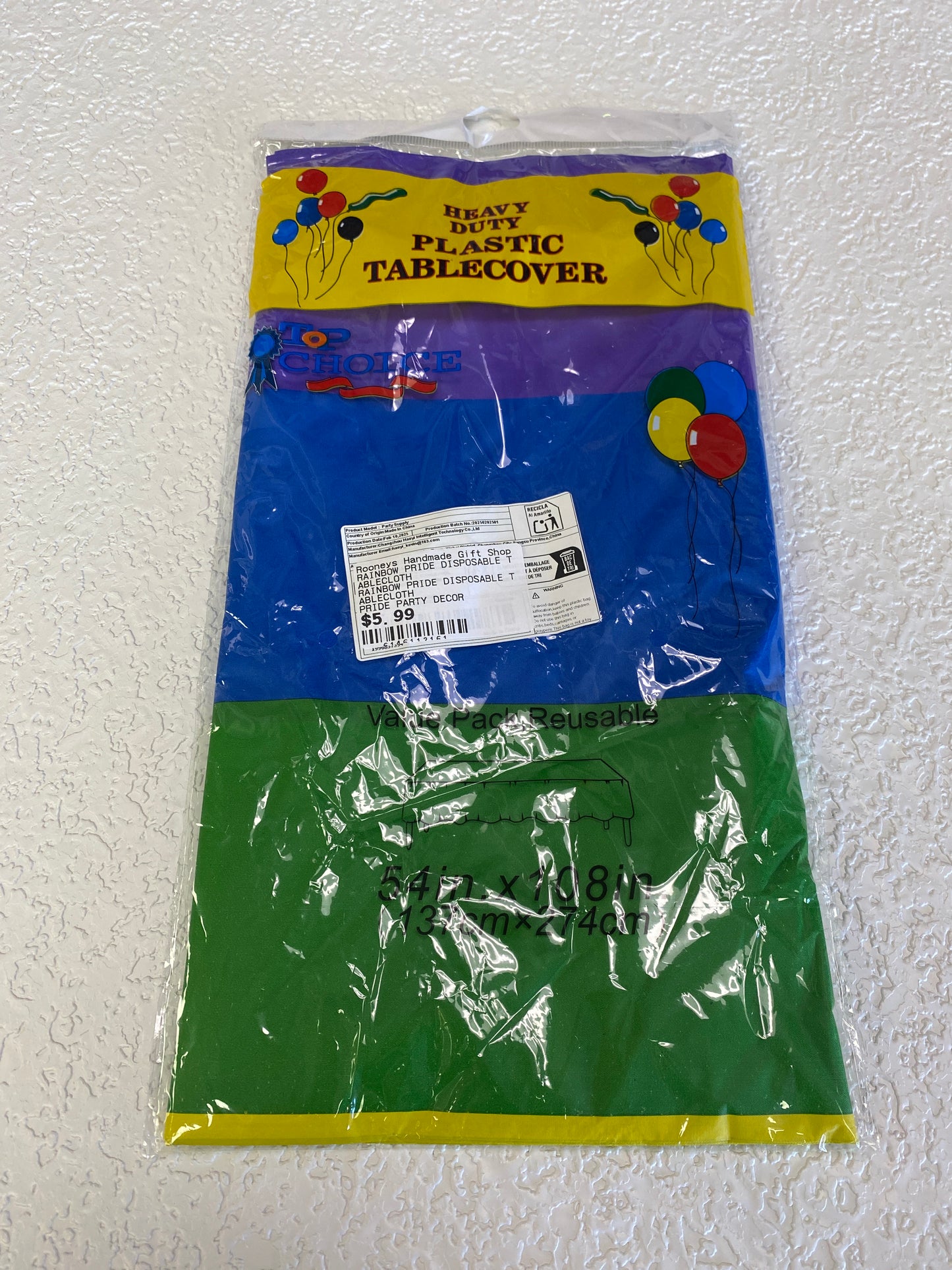 RAINBOW PRIDE DISPOSABLE TABLECLOTH