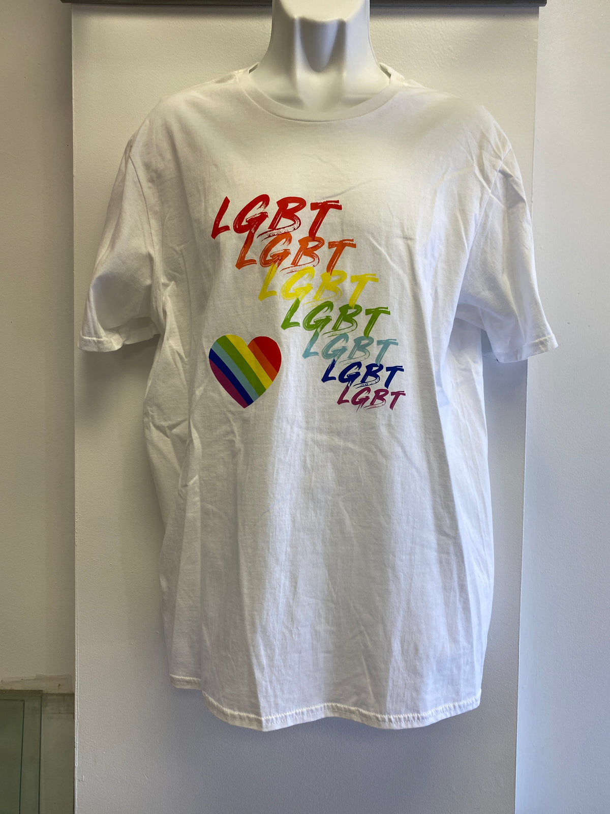 LGBT RAINBOW SHIRT WHITE ADULT