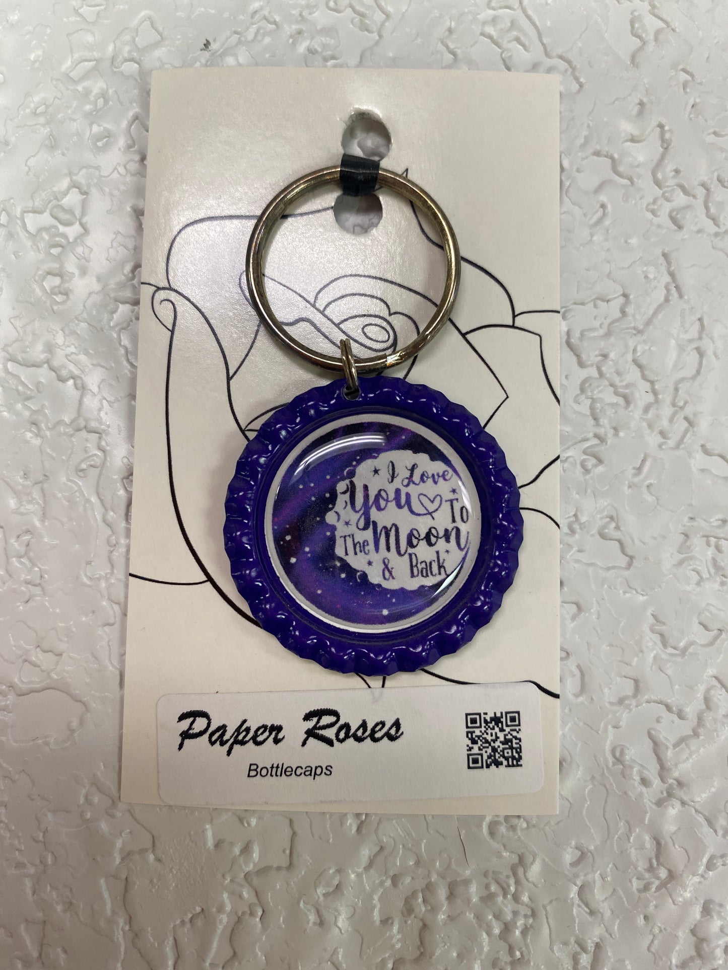 TO MOON BOTTLE CAP KEYCHAIN