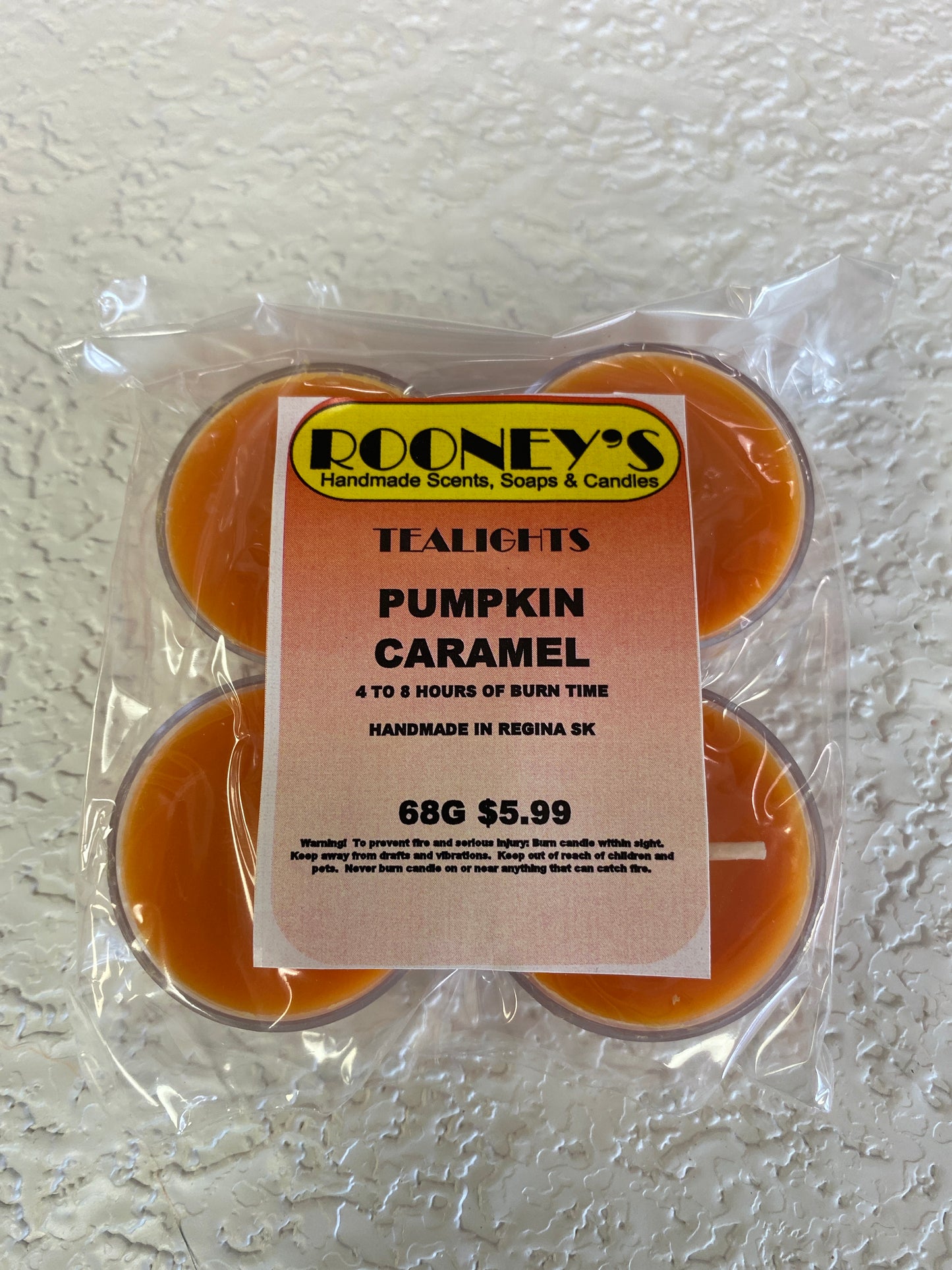PUMPKIN CARAMEL 4 PK TEALIGHTS