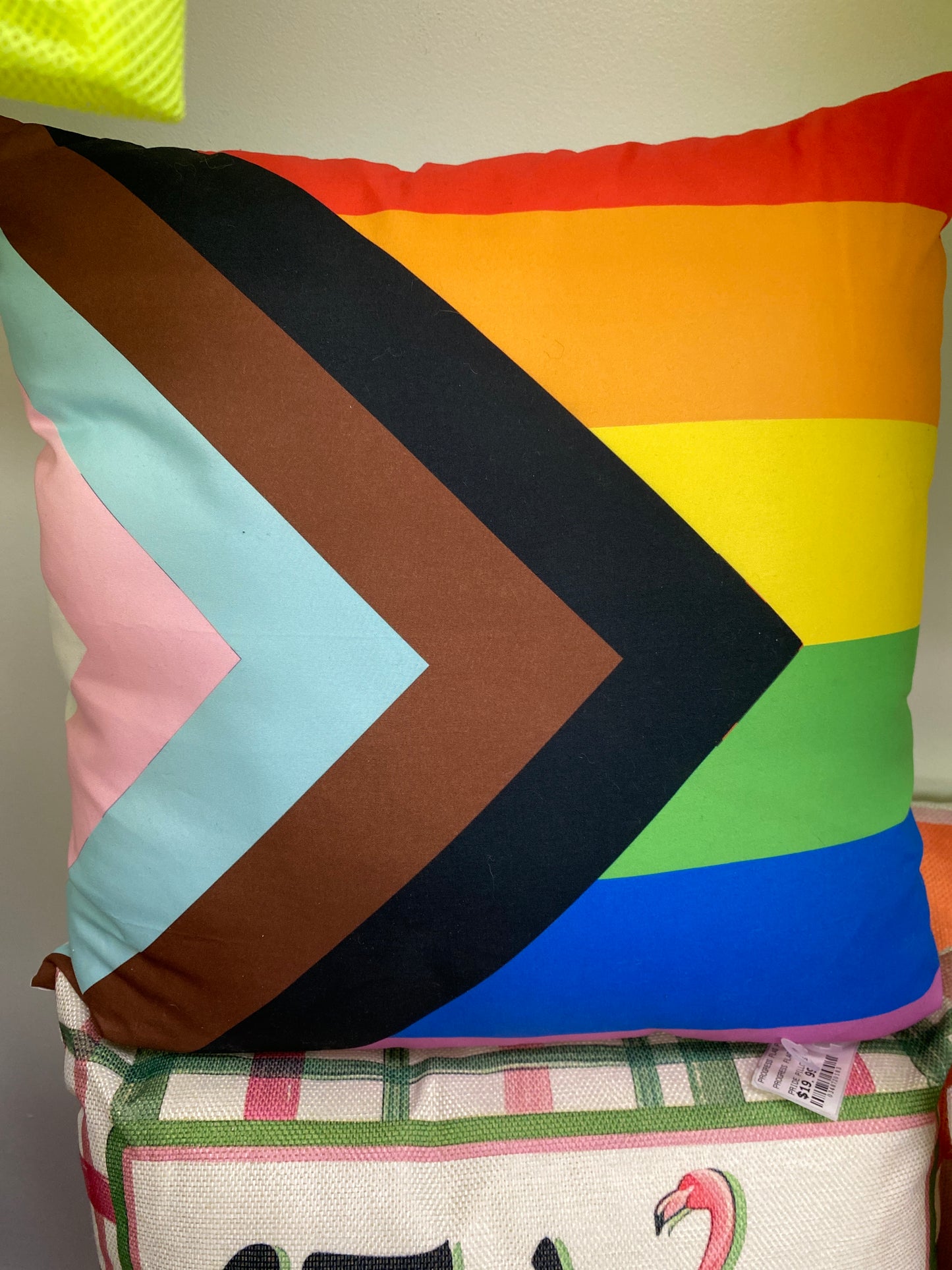 PROGRESS FLAG PRIDE PILLOW