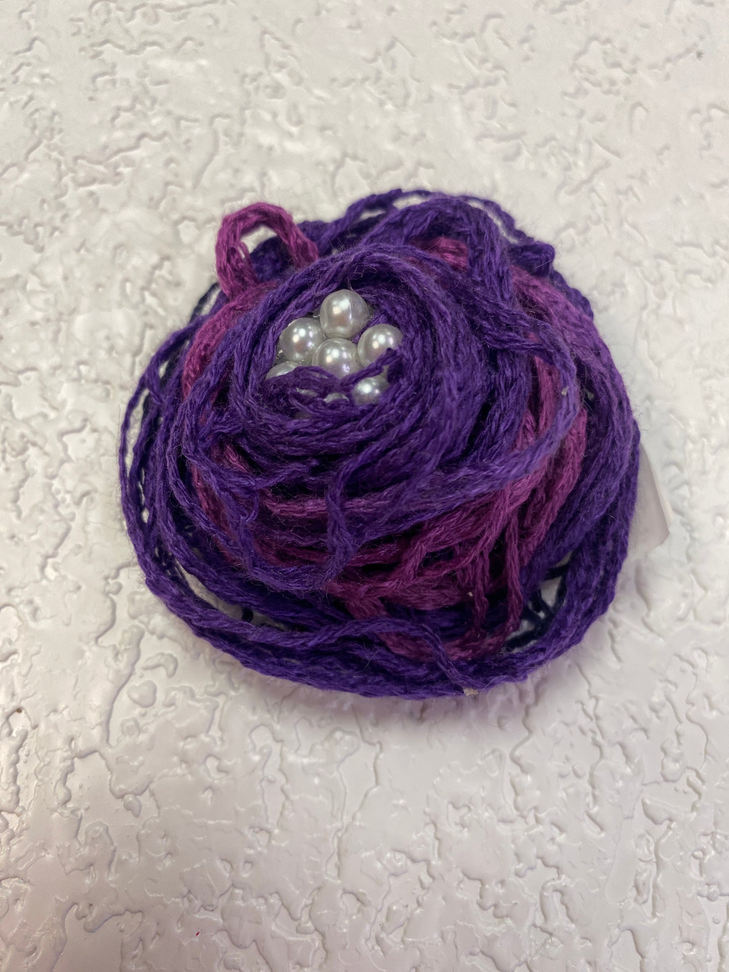 PURPLE PEARL FLOWER CLIP