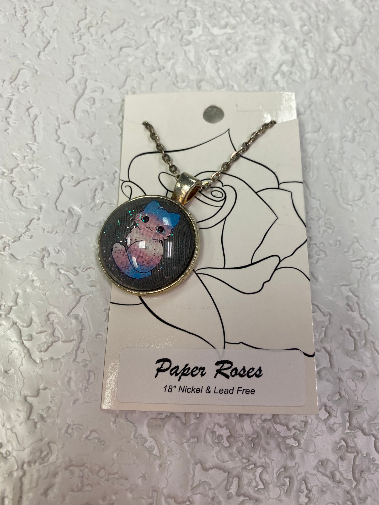 TRANS PRIDE CAT SILVER NECKLACE