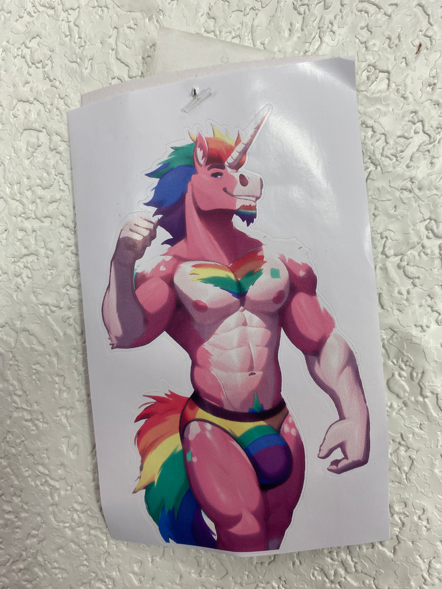 RAINBOW UNICORN FURRY STICKER