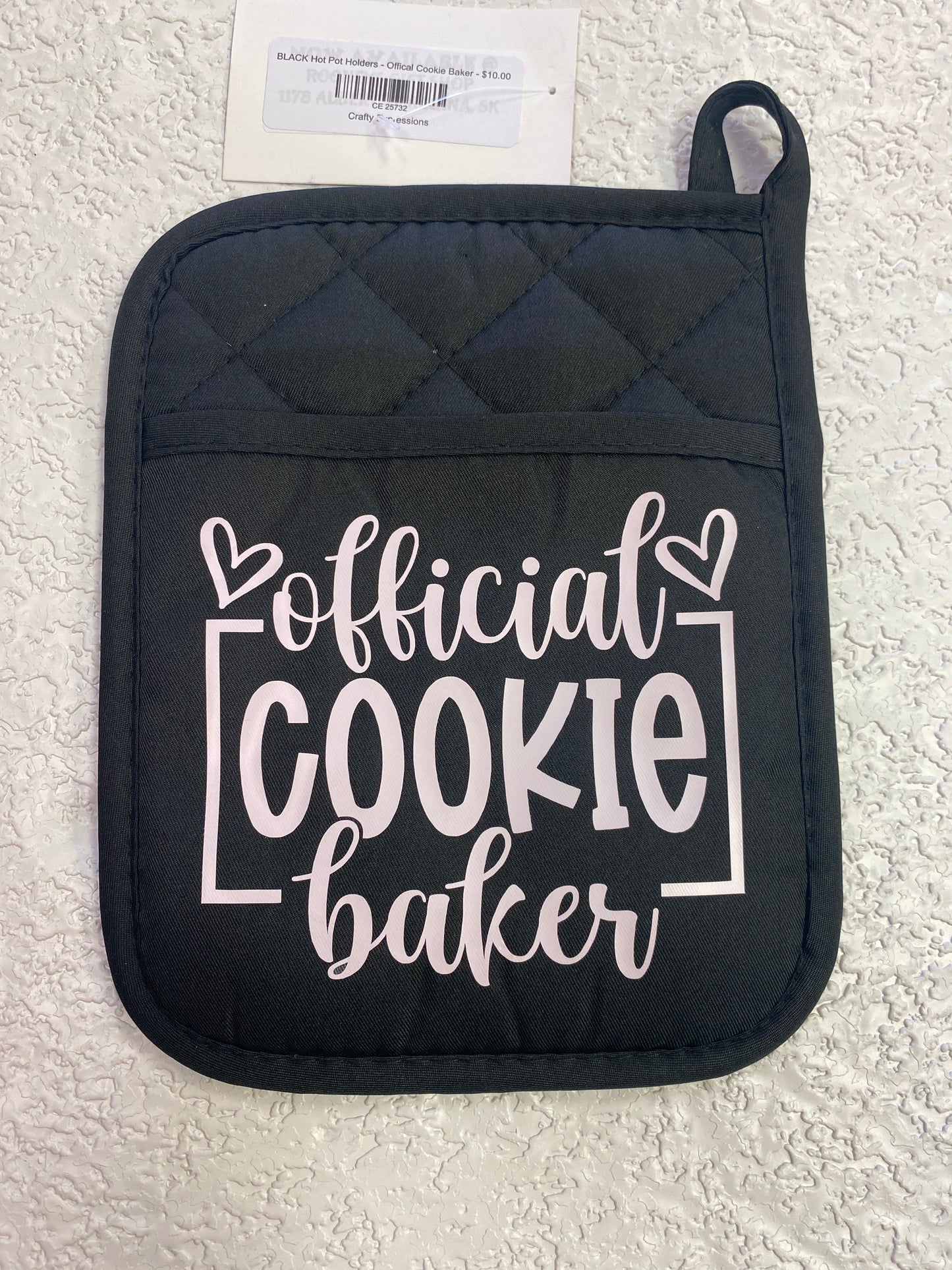 BLACK HOT POT HOLDER OFFICIAL COOKIE BAKER
