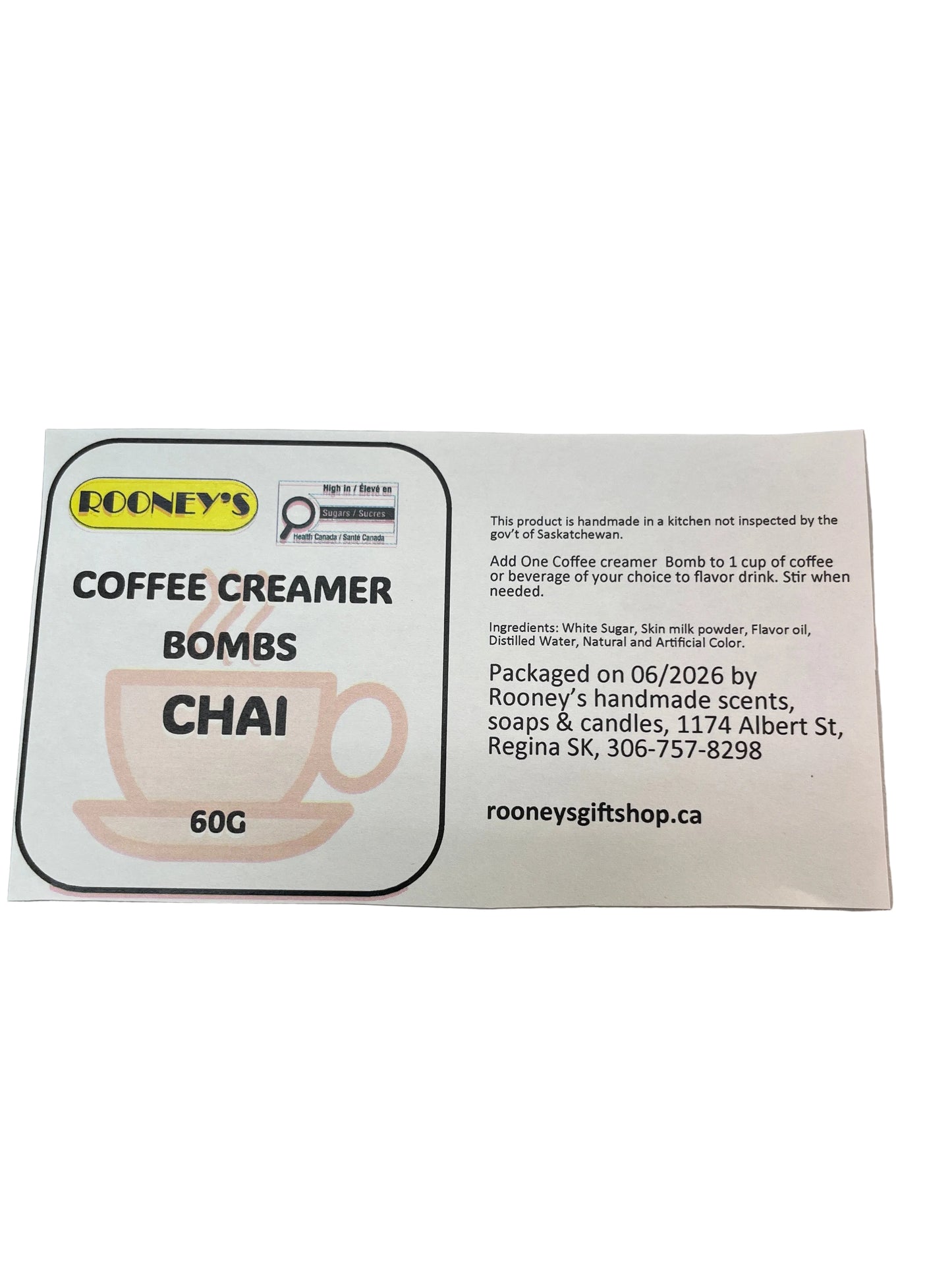 COFFEE CREAMER BOMBS CHAI 2 PACK