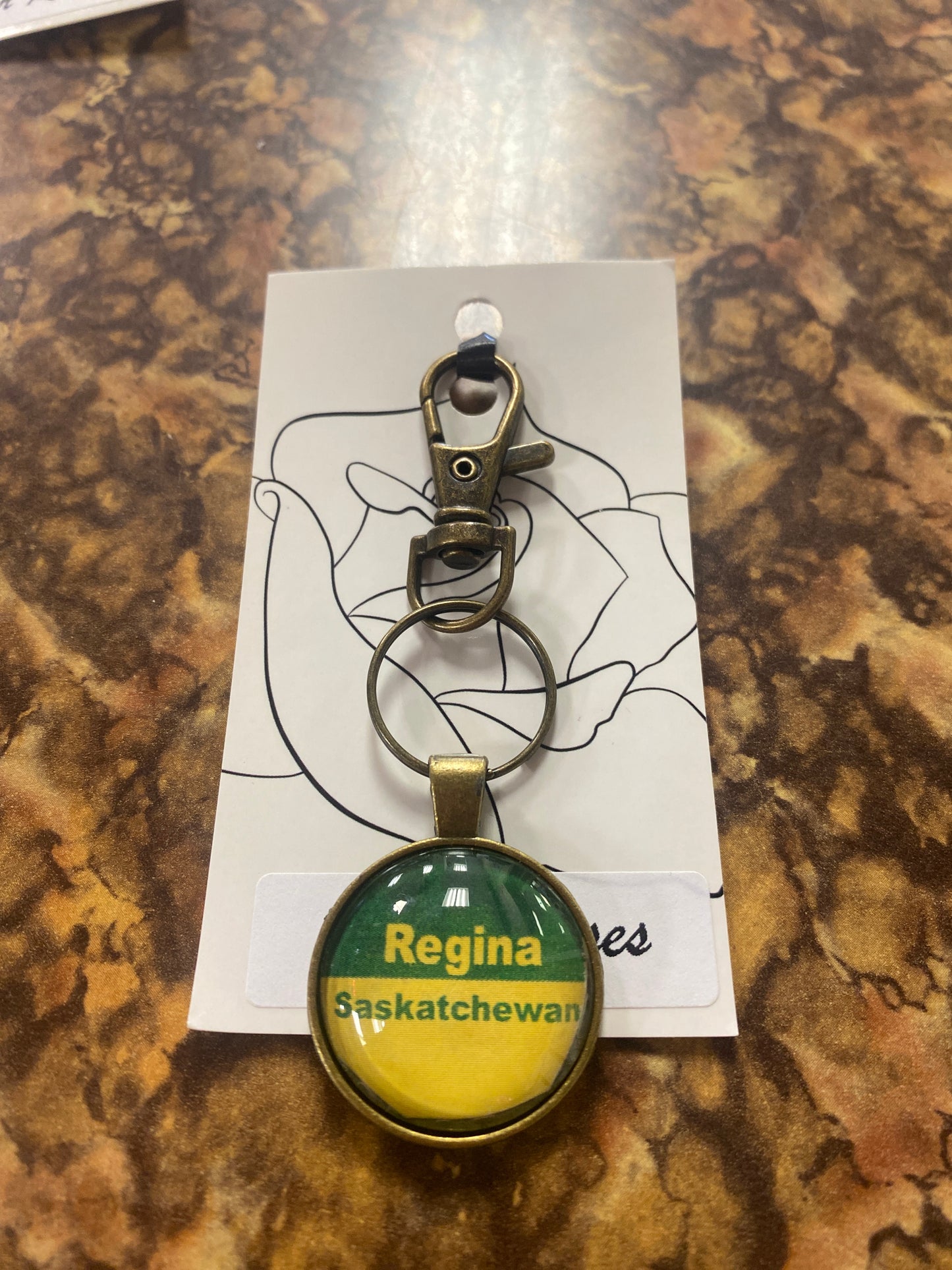 REGINA SASKATCHEWAN BRONZE KEYCHAIN