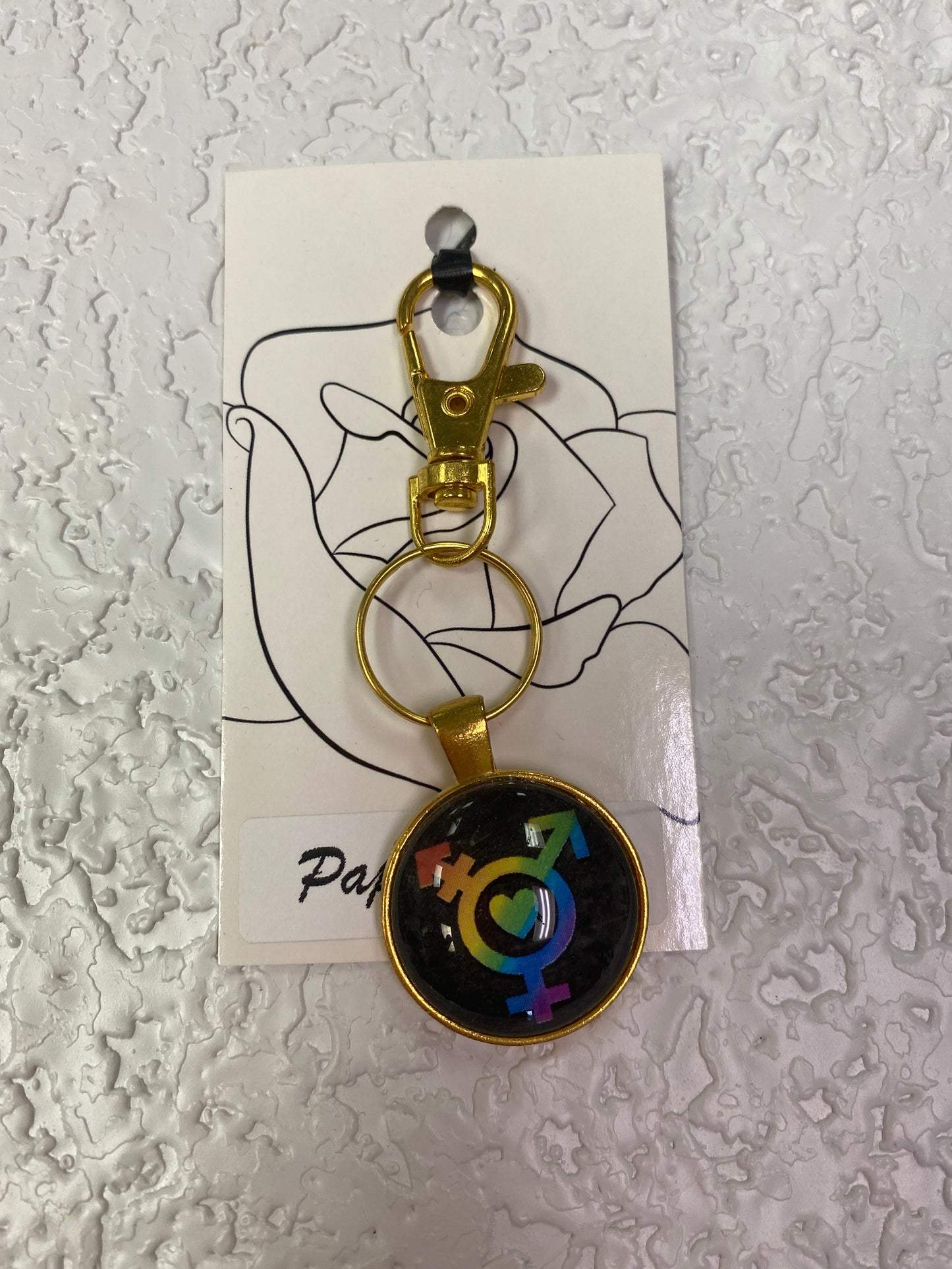 PRIDE GOLD KEYCHAIN