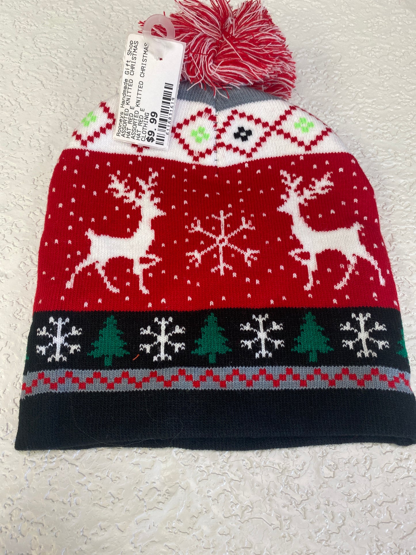 ASSORTED KNITTED CHRISTMAS HAT RED E