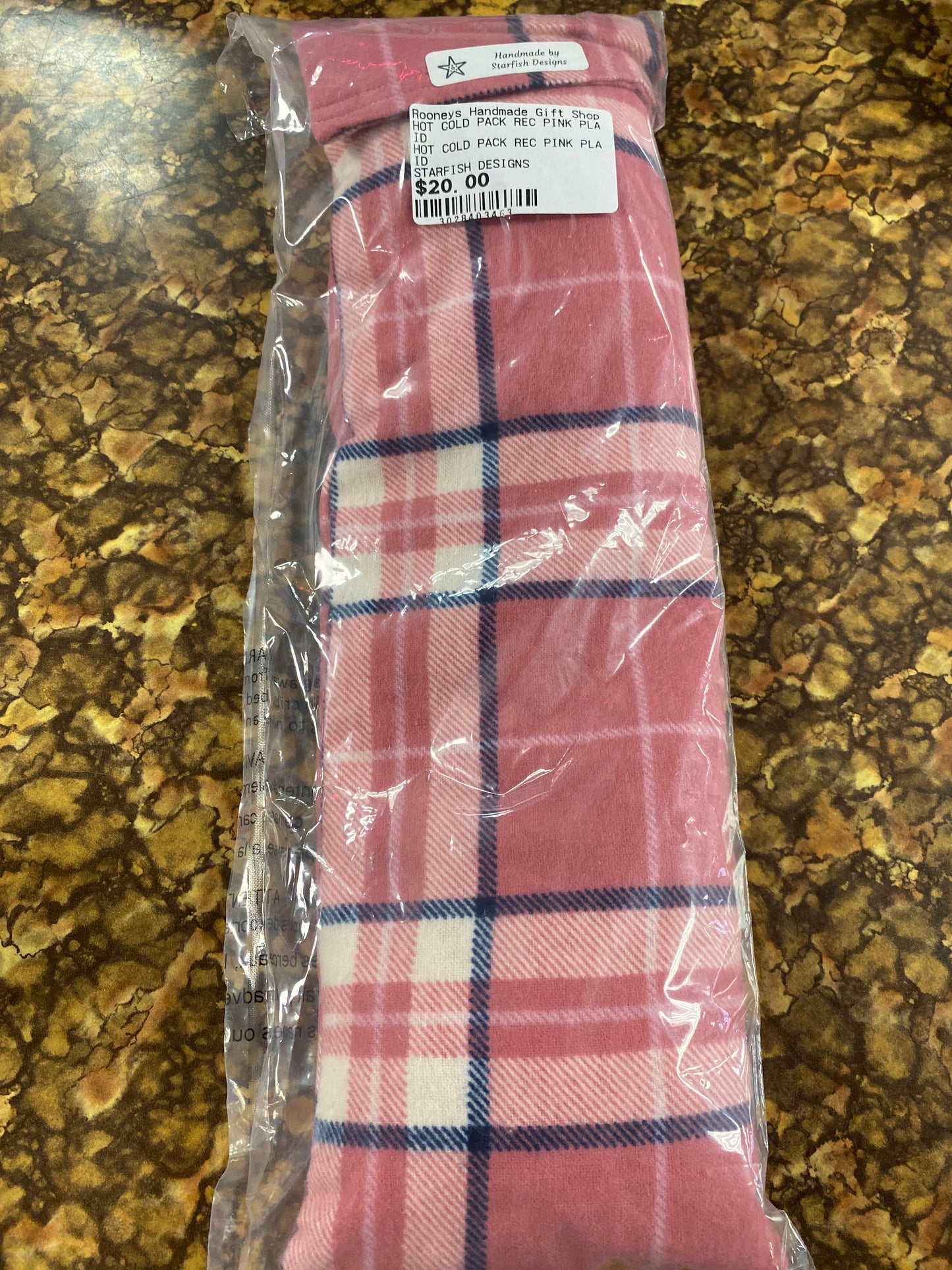 Hot cold pack rectangular pink plaid