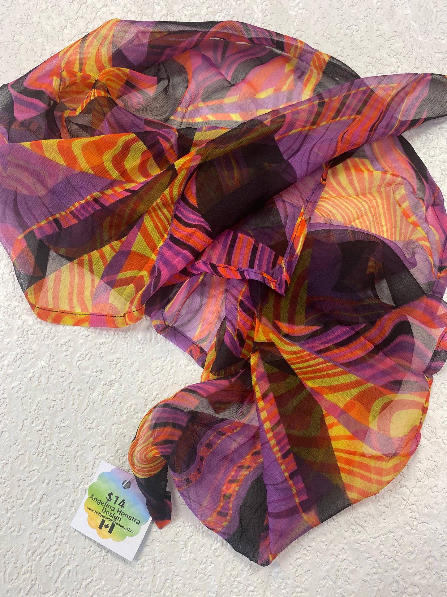 SCARVE YELLOW ORANGE PURPLE FUN
