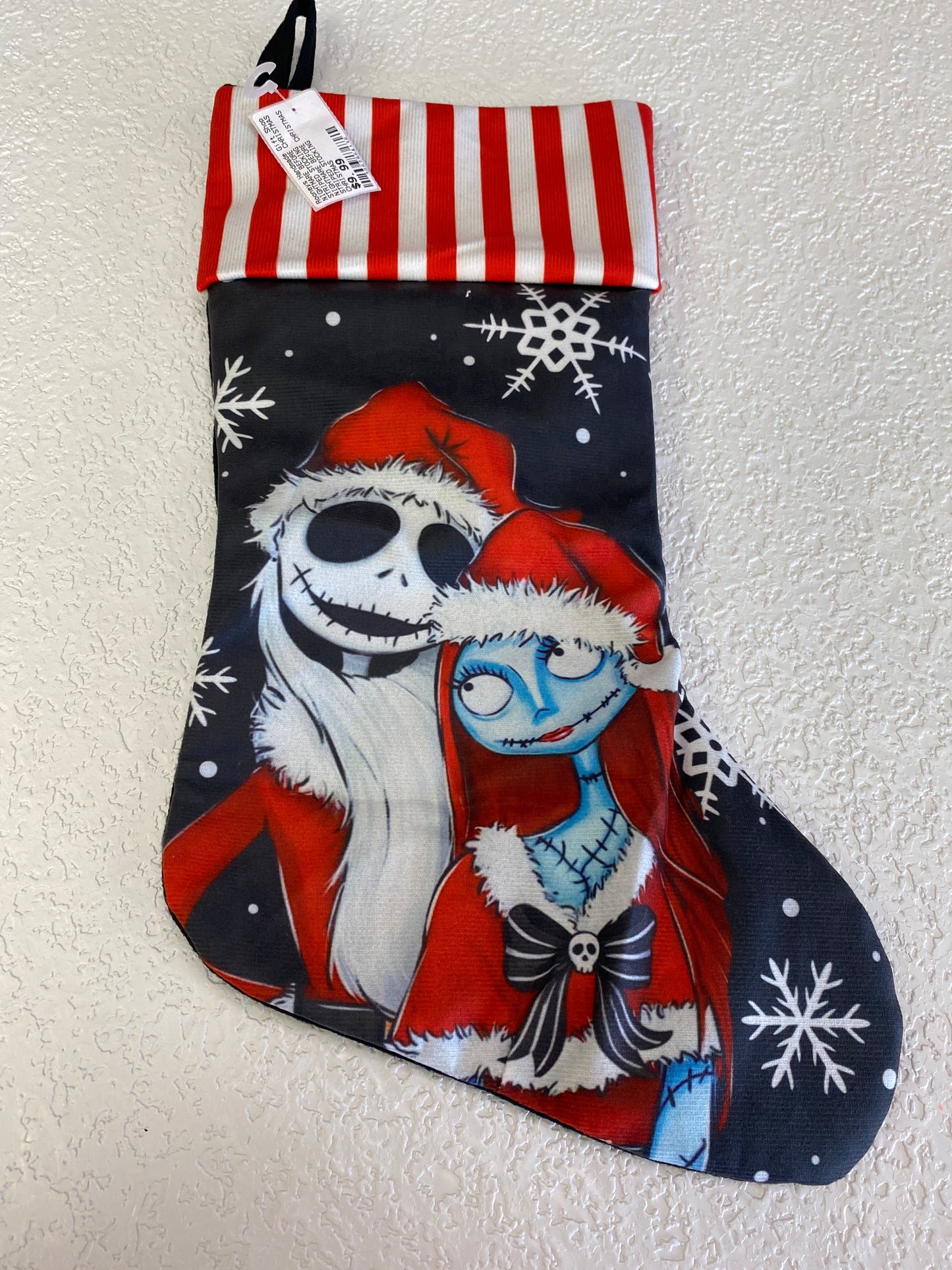 NIGHTMARE BEFORE CHRISTMAS STRIPED STOCKING