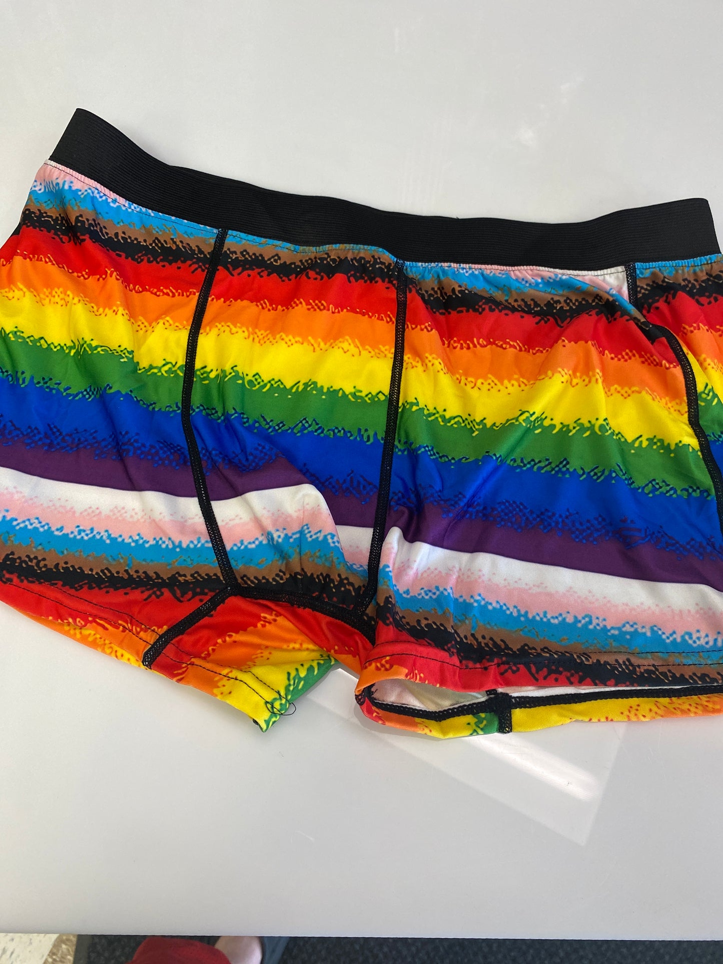 PRIDE FLAG DESIGN PIXEL BOXER BRIEFS MEDIUM