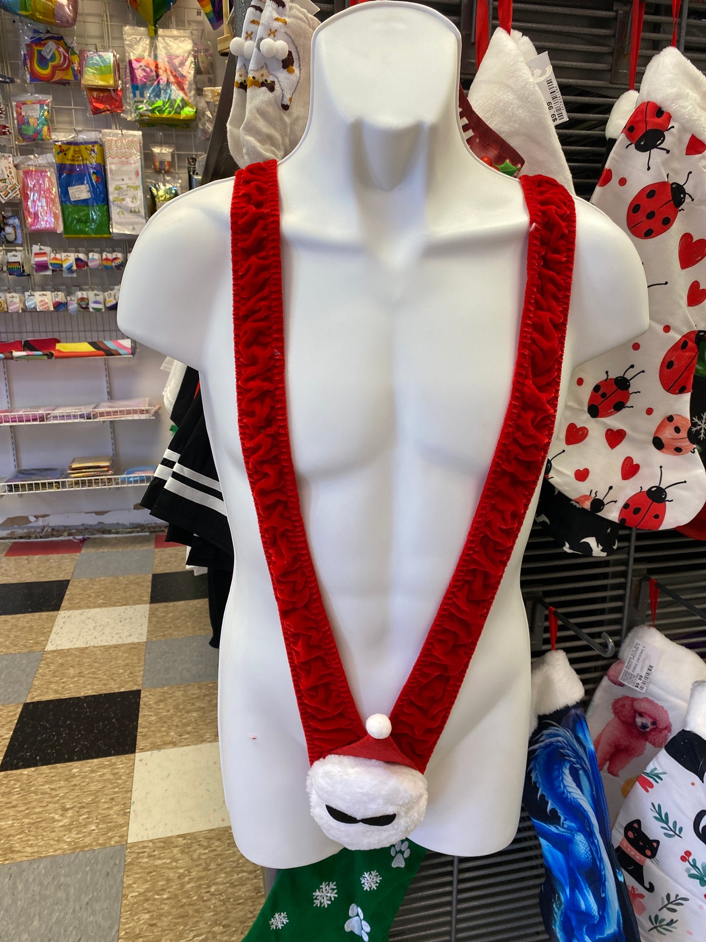 MEDIUM STRETCH SANTA THONG ONE SIZE