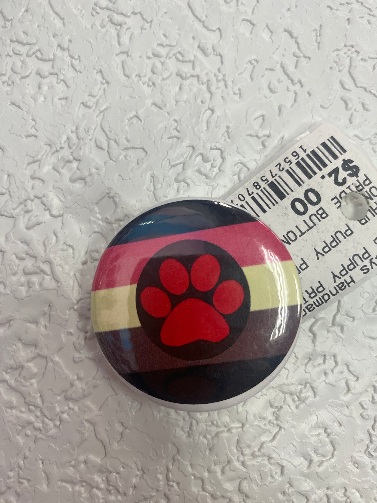 CHUB PUPPY PRIDE FLAG BUTTON