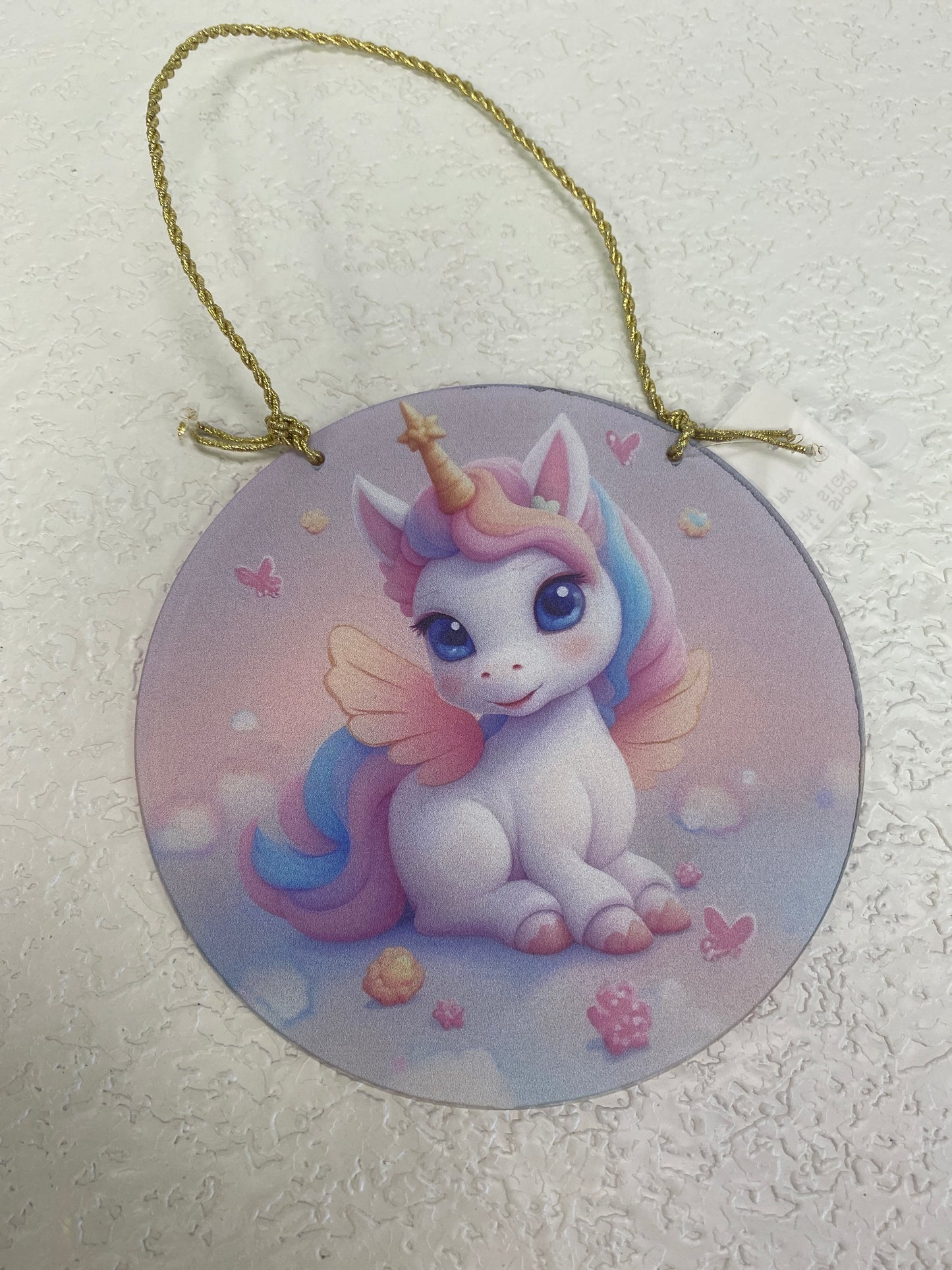 2D FLAT UNICORN FAIRY SIGN DECOR