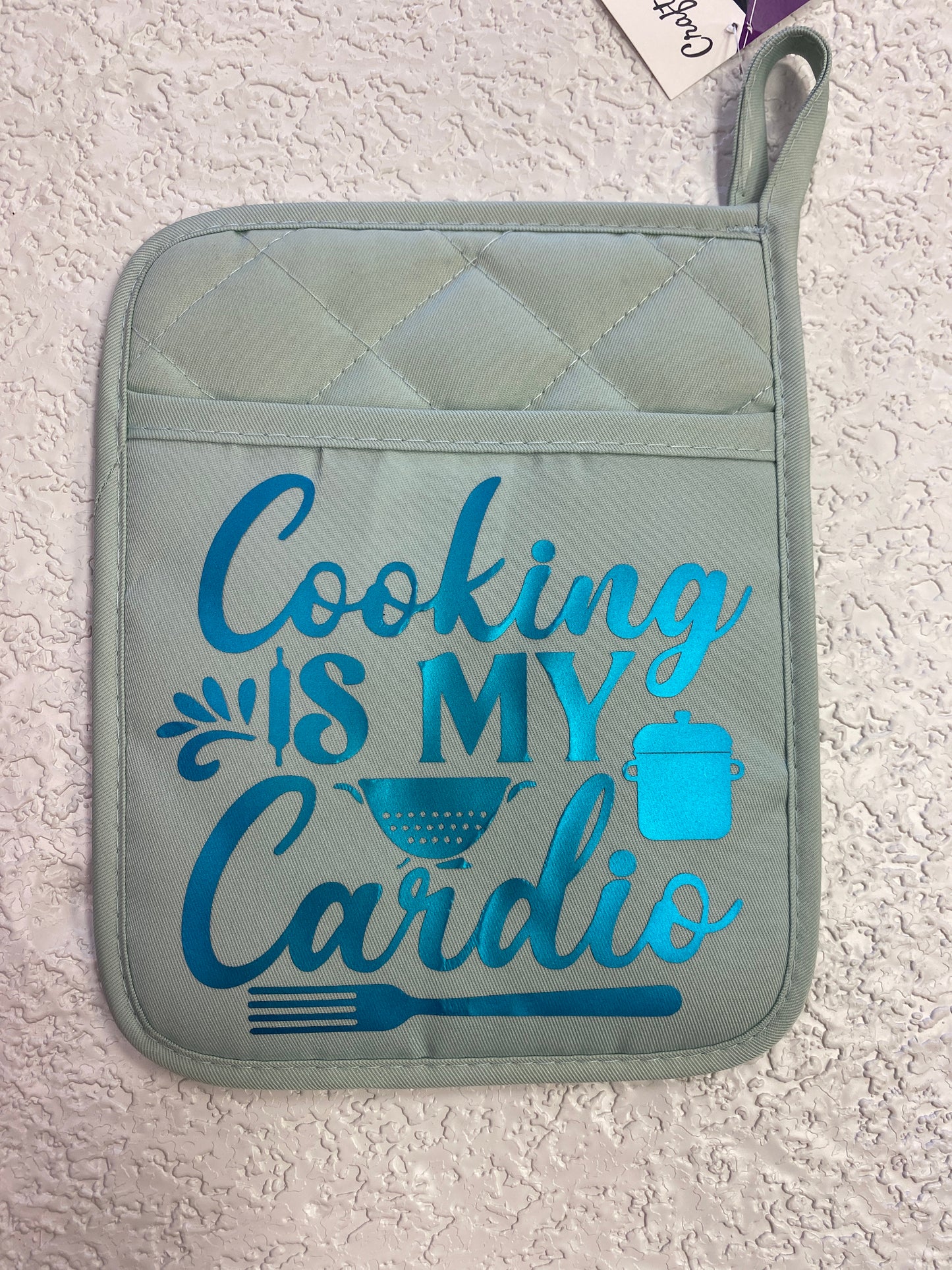 MINT HOT POT HOLDERS COOKING IS CARDIO