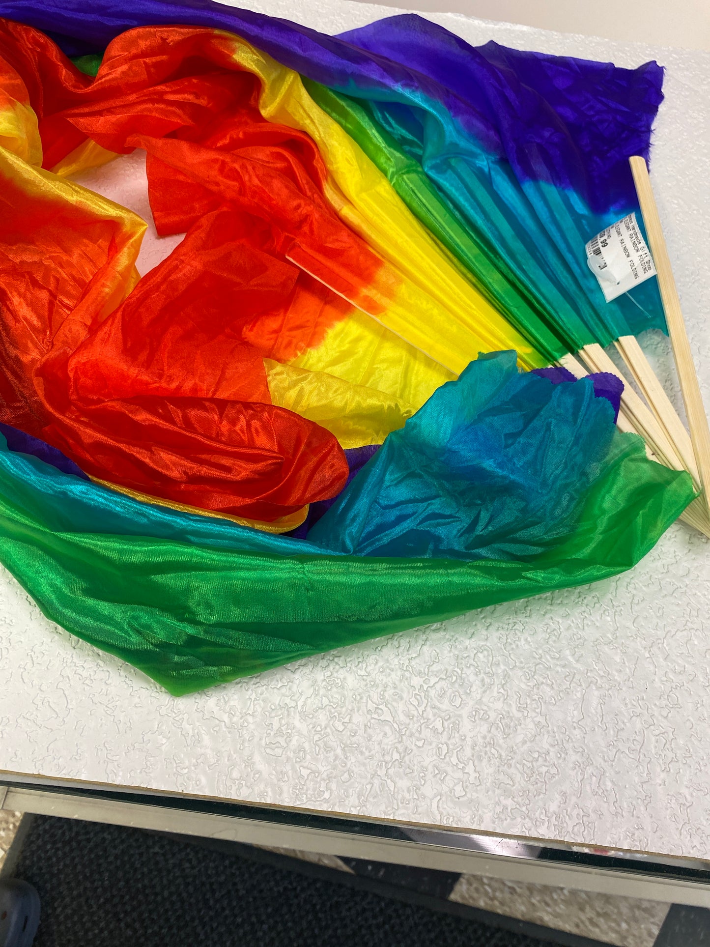 XL ELEGANT RAINBOW FOLDING FAN