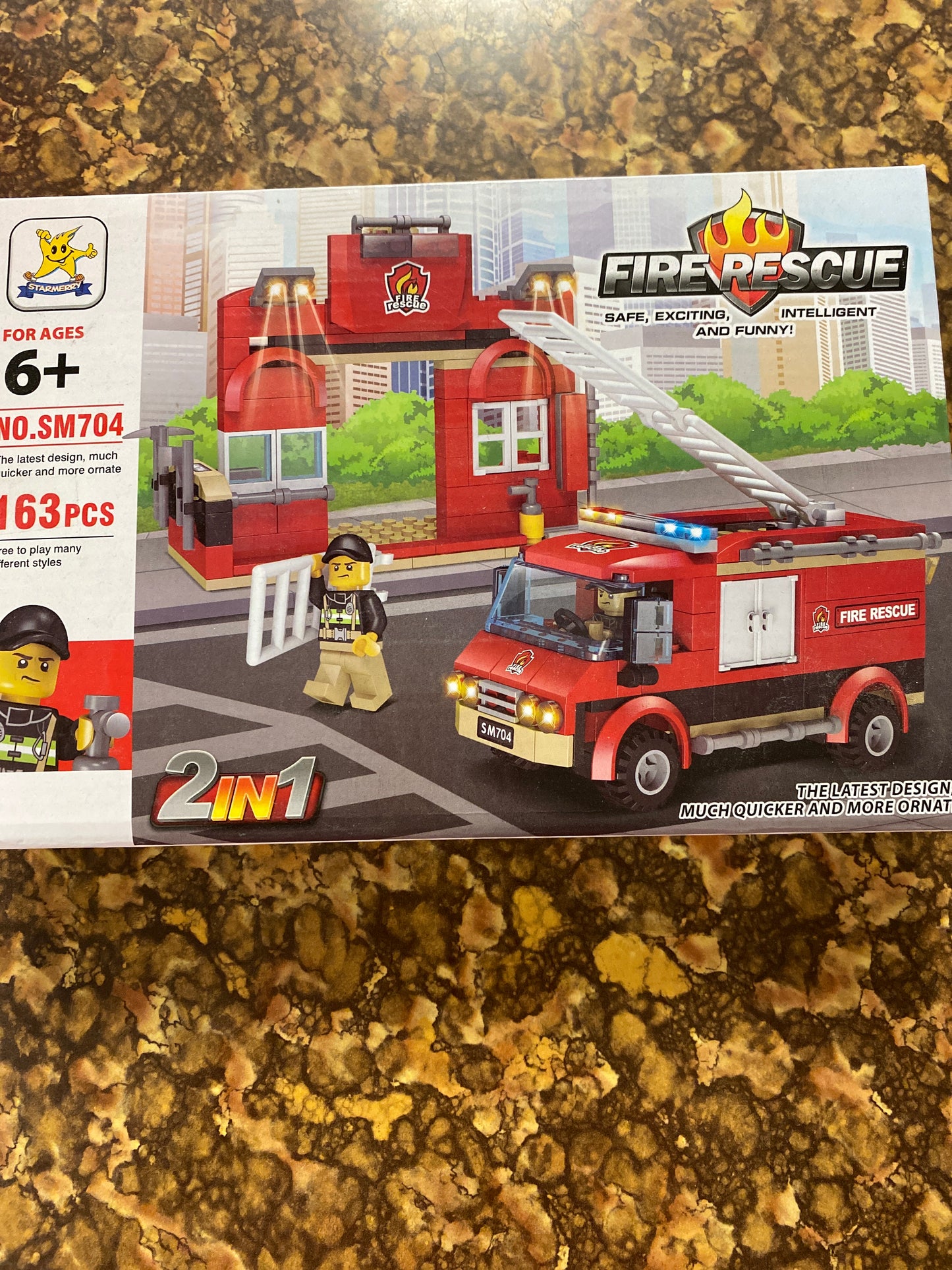 FIRE RESCUE BUILDING BLOCKS THE LATTER SIGN