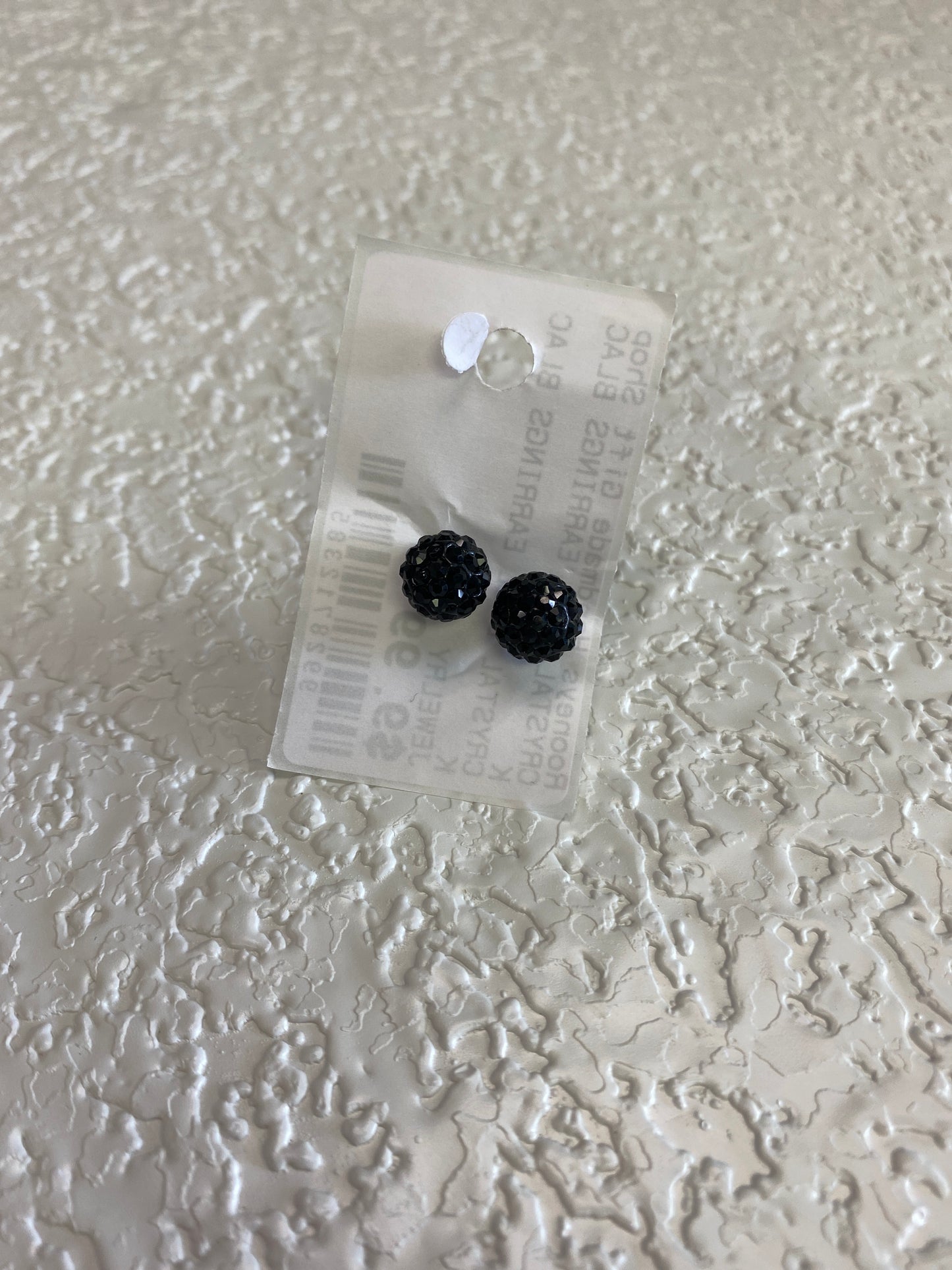 CRYSTAL BALL EARRINGS BLACK