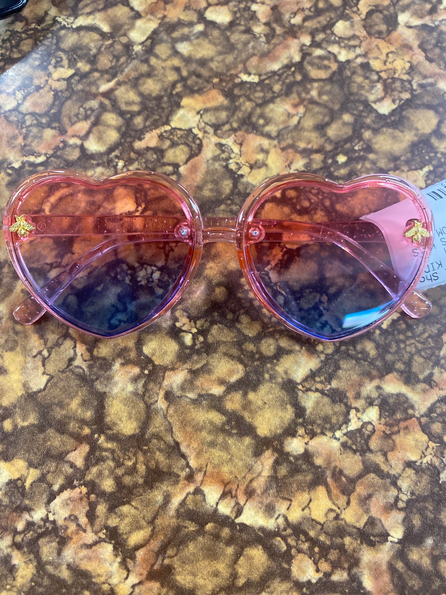 HEART SHAPED GLASSES KIDS PINK TOP BLUE BOTTOM