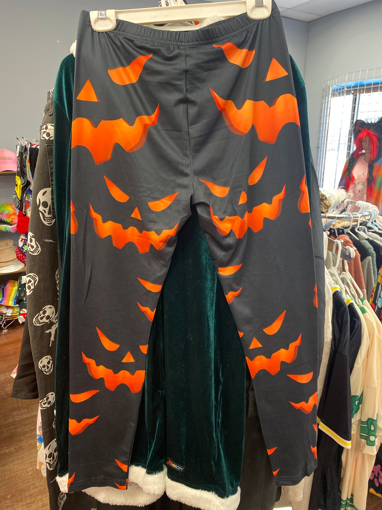 HALLOWEEN PUMPKIN BLACK LEGGINGS LARGE