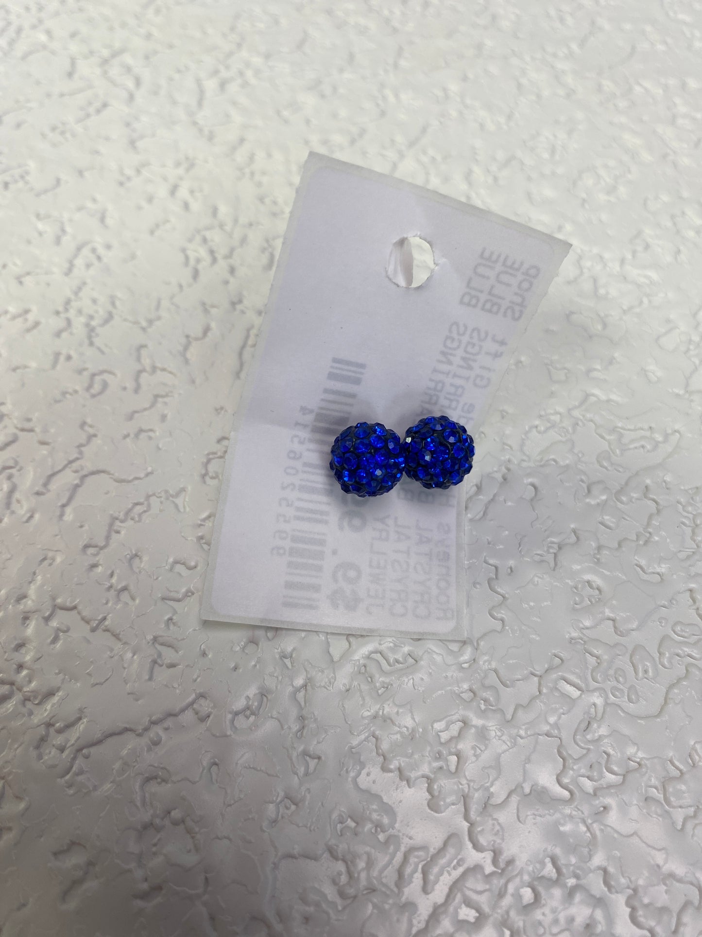 CRYSTAL BALL EARRINGS BLUE