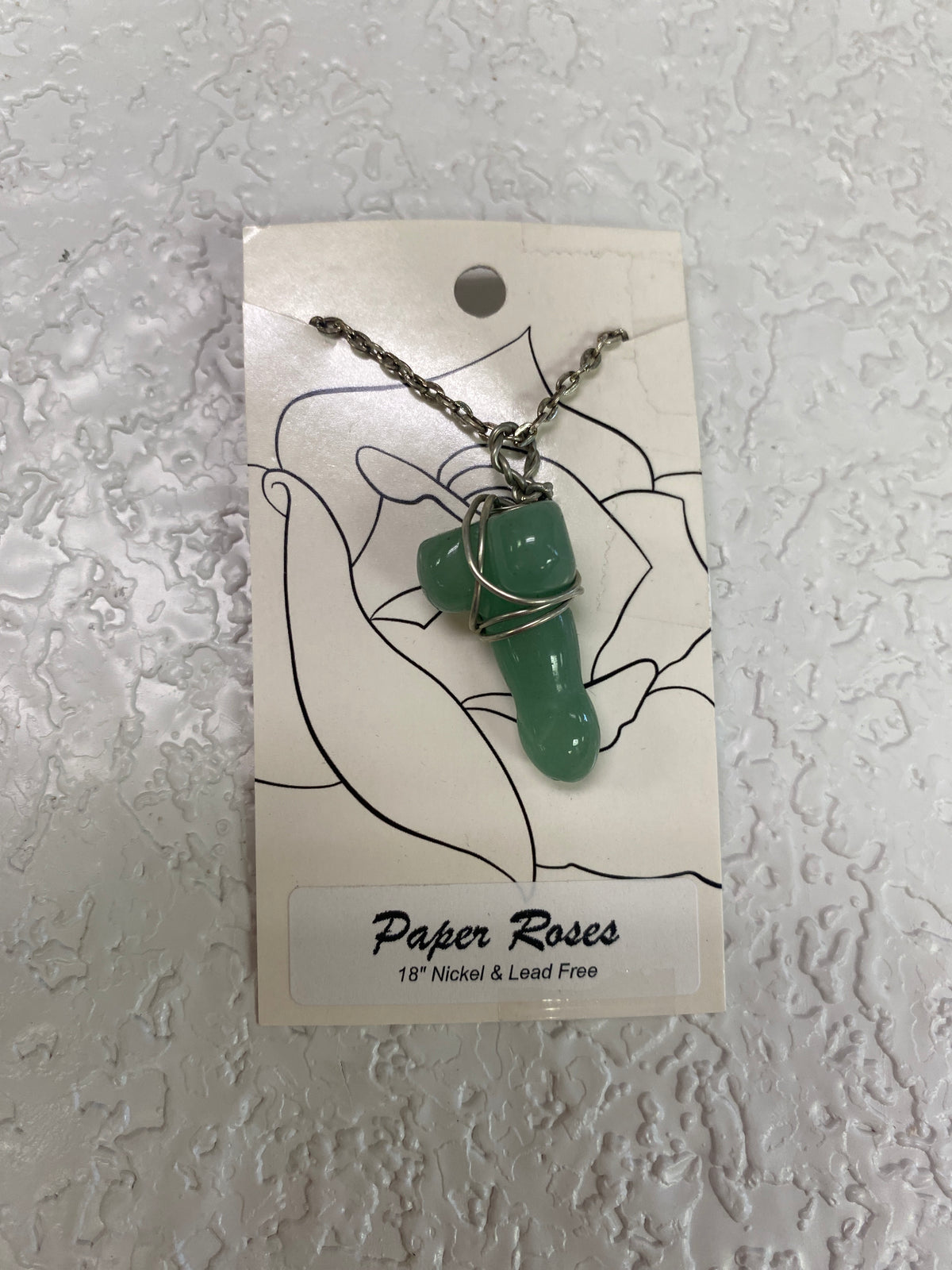 GREEN AVENTURINE PENIS STONE NECKLACE