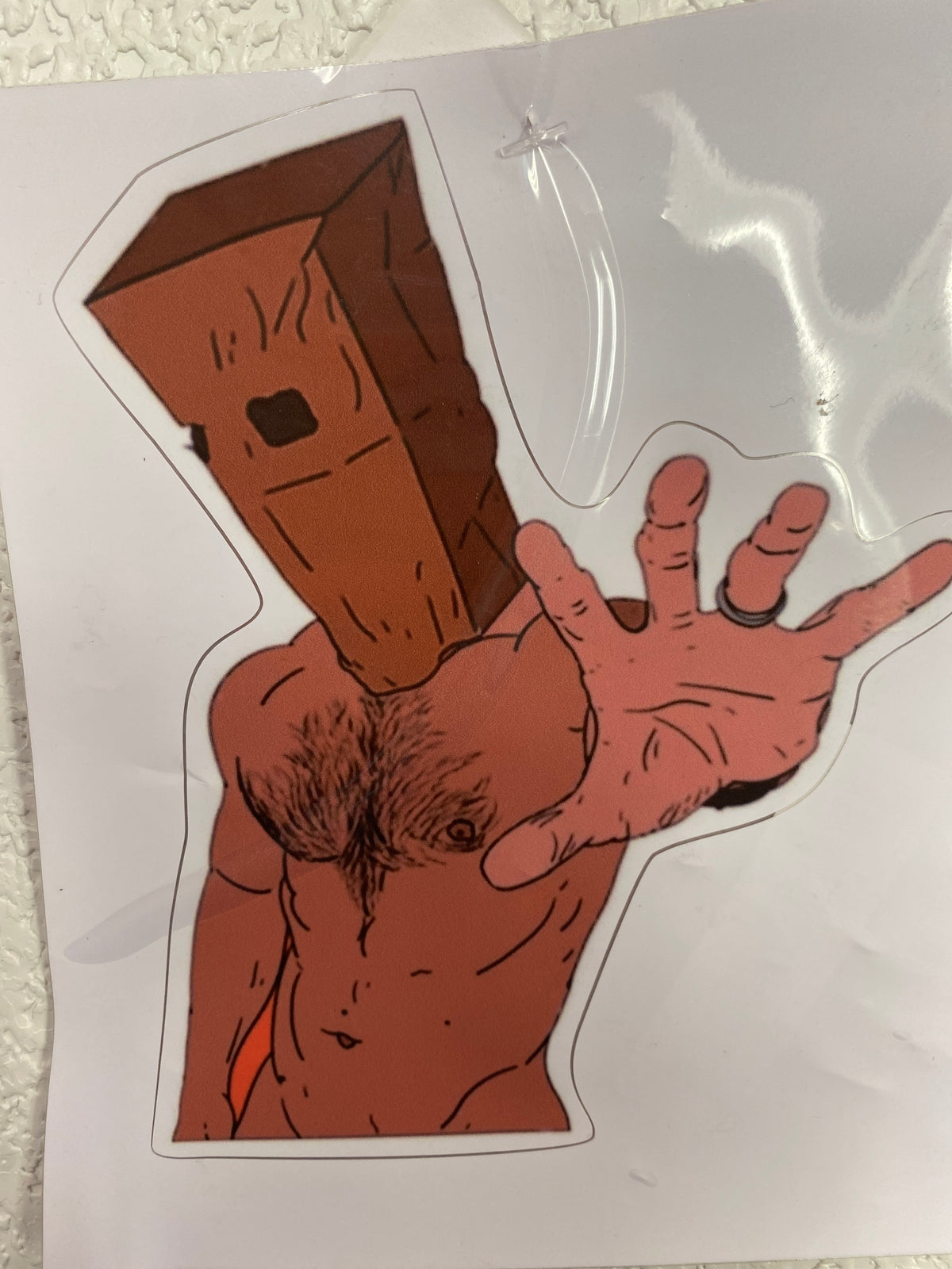 PAPER BAG GAY KISS VINYL STICKER