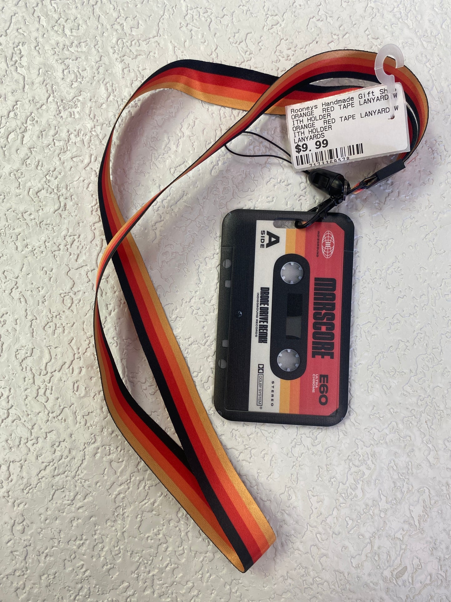 ORANGE RED TAPE LANYARD WITH HOLDER