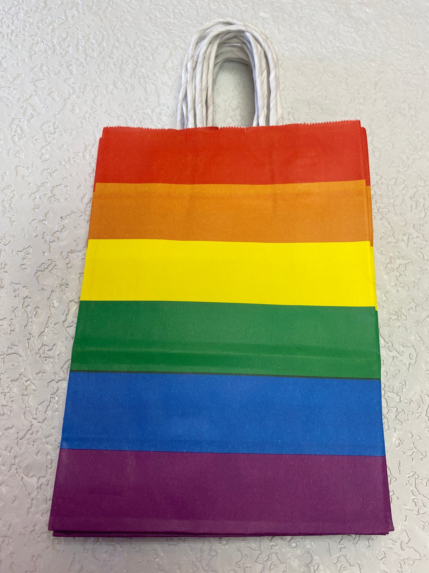 GIFT SMALL PAPER BAG RAINBOW PRIDE FLAG SIDE TO SIDE