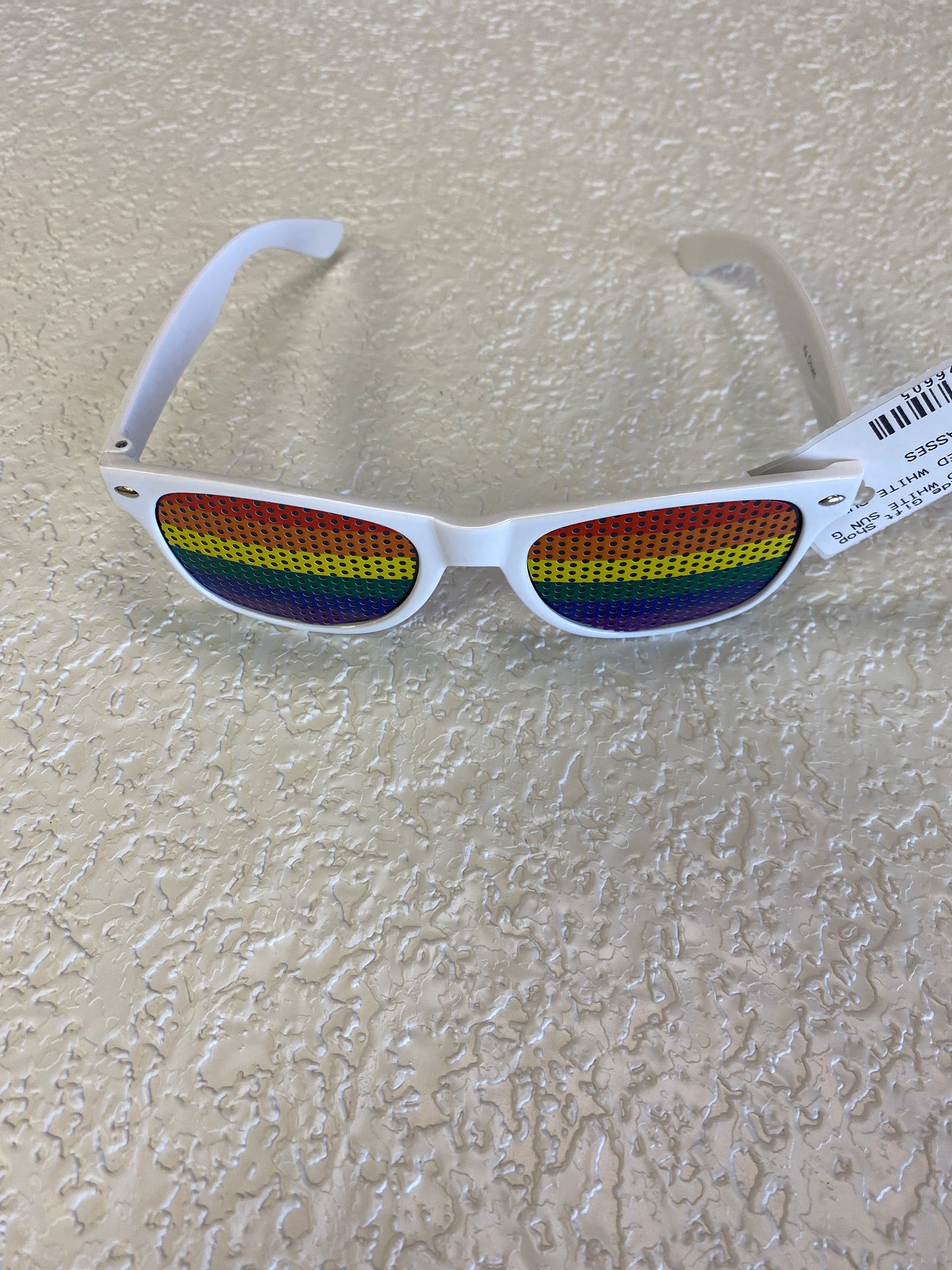 RAINBOW DOTTED WHITE SUN GLASSES