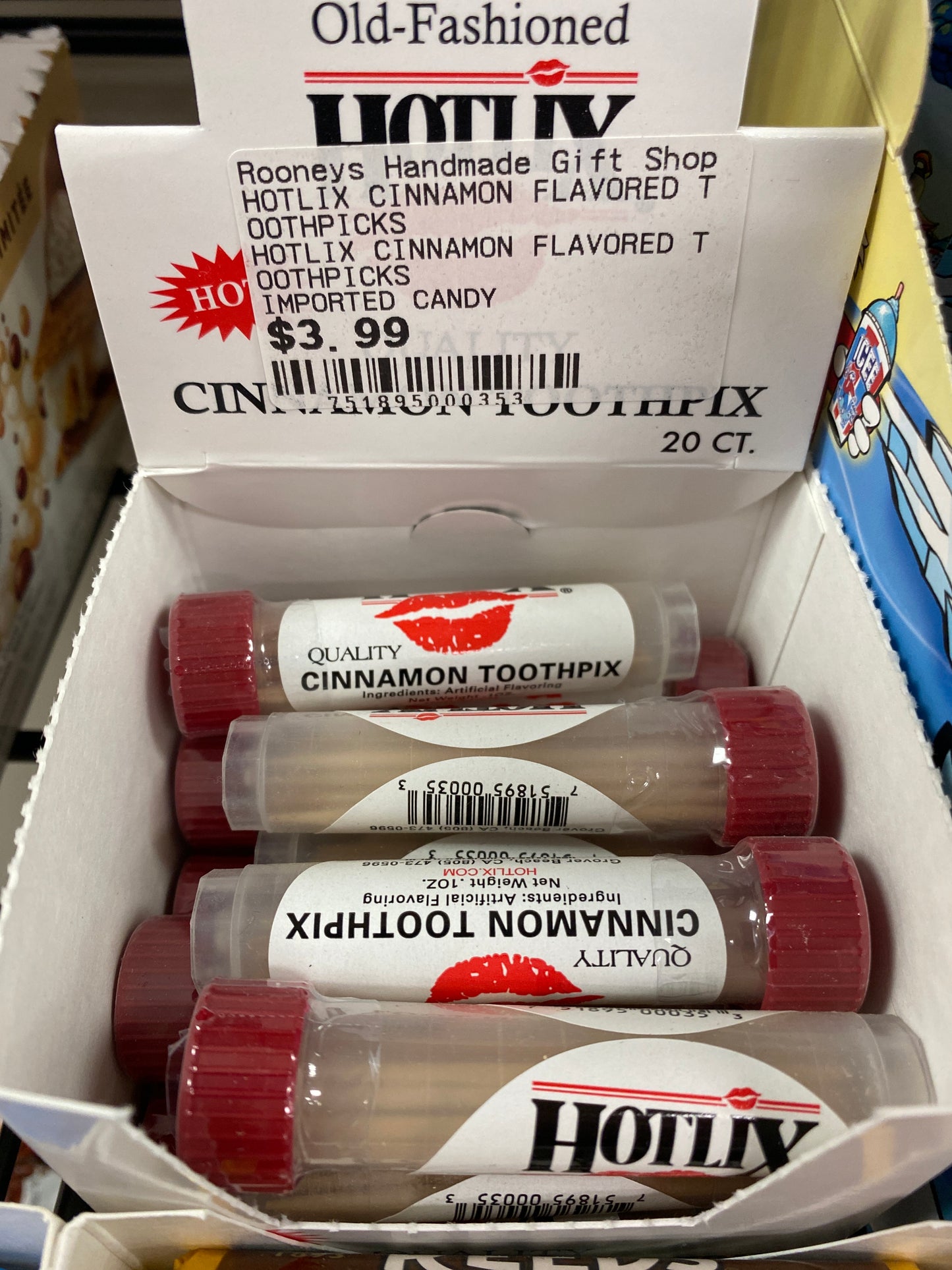 HOTLIX CINNAMON FLAVORED TOOTHPICKS