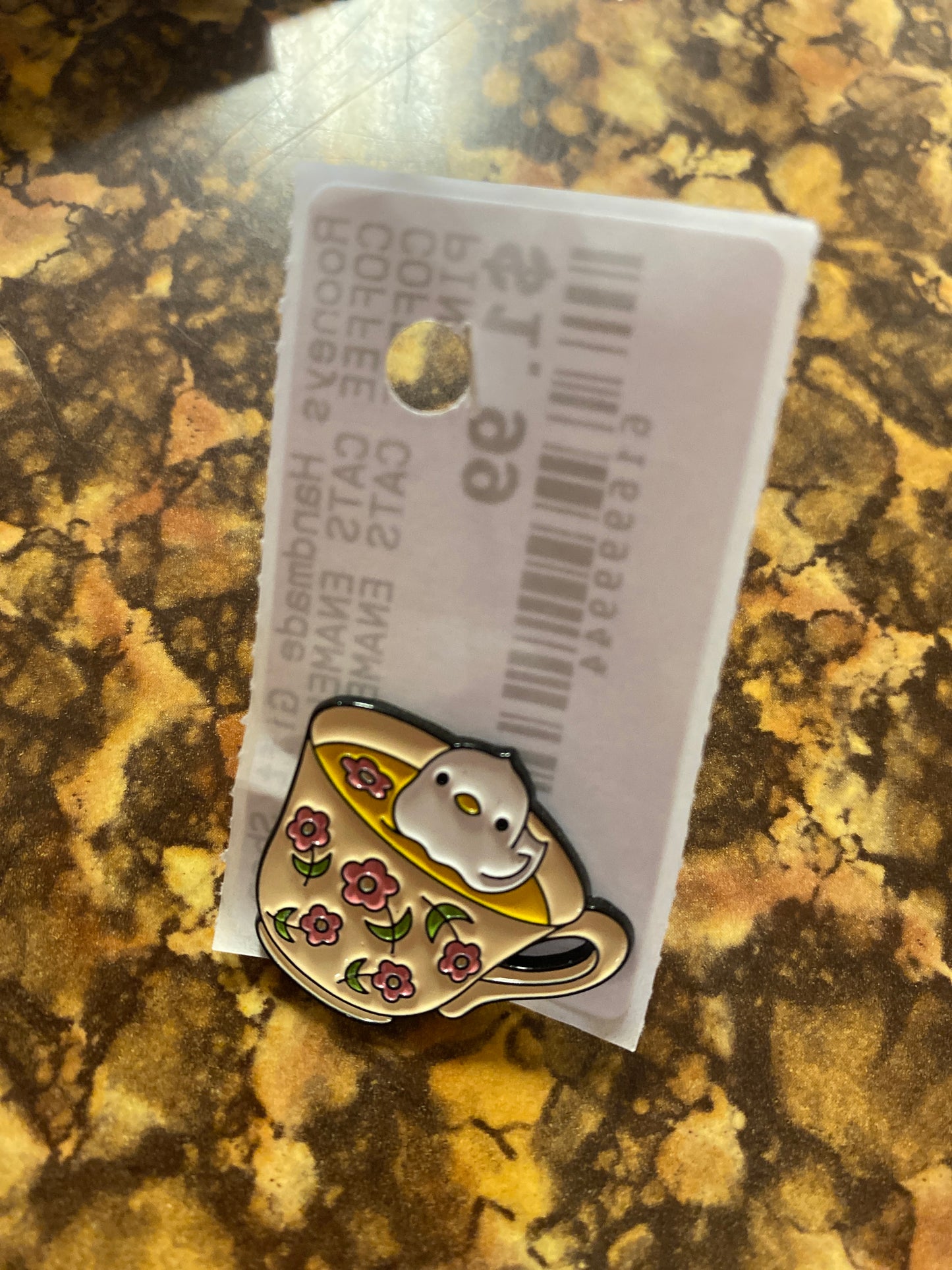 BIRD IN TEA CUP PIN