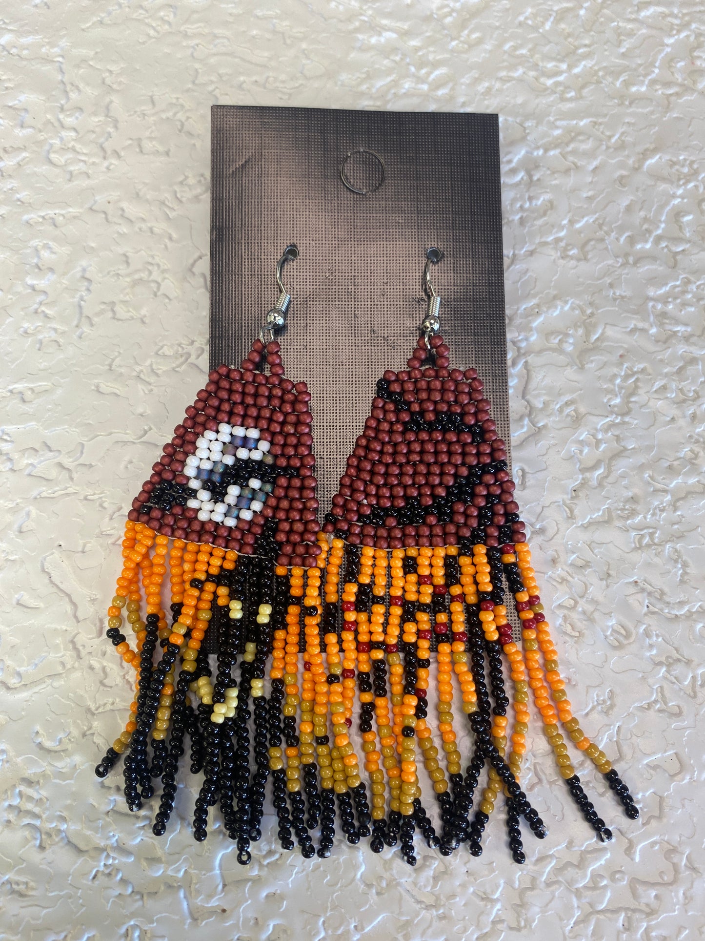 BEADED EARRINGS BLACK CASTLE BAT