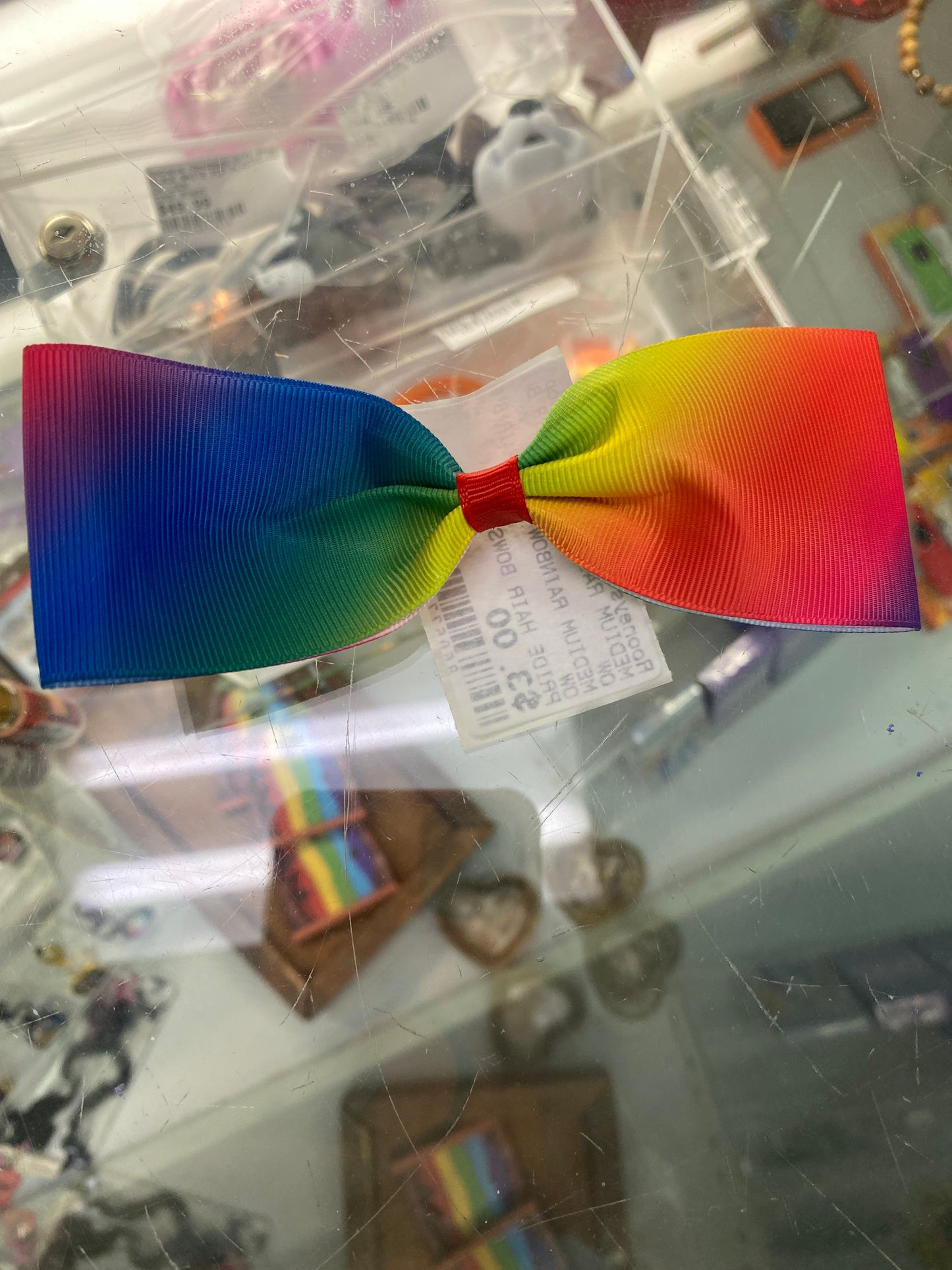 MEDIUM RAINBOW FADE HAIR BOW