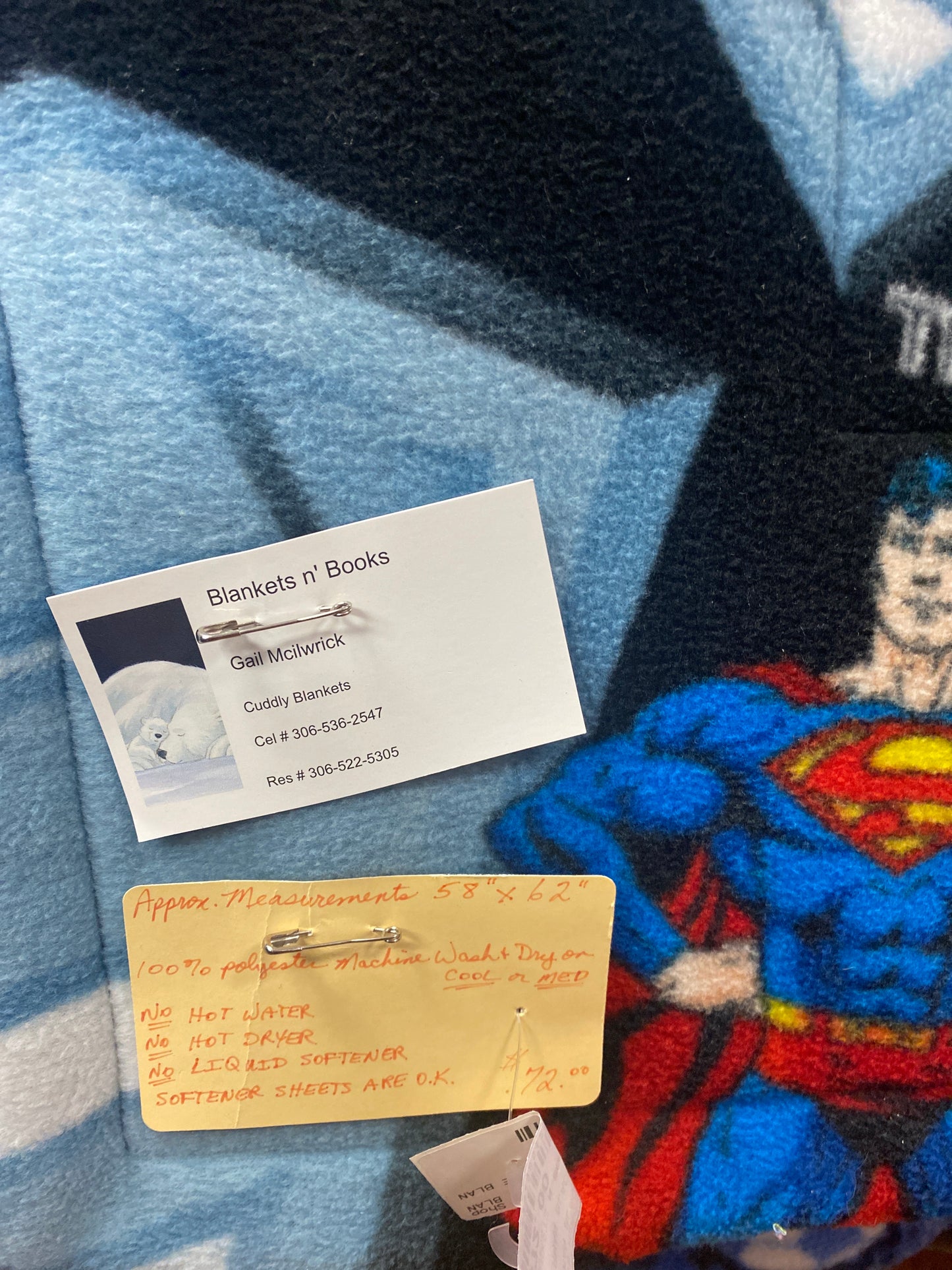 SUPERMAN BLACK FLEECE BLANKET