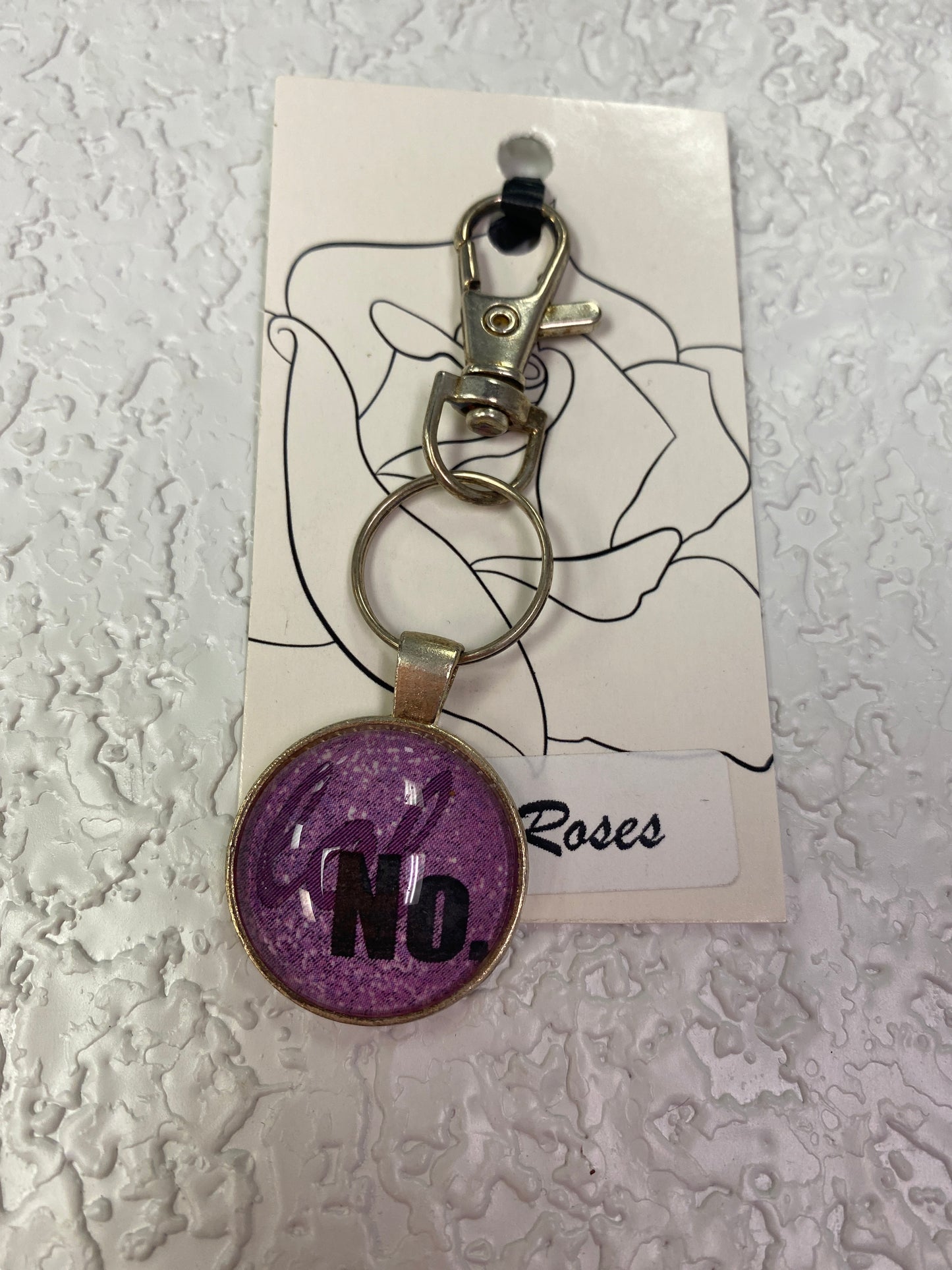 LOL NO PURPLE SILVER KEYCHAIN