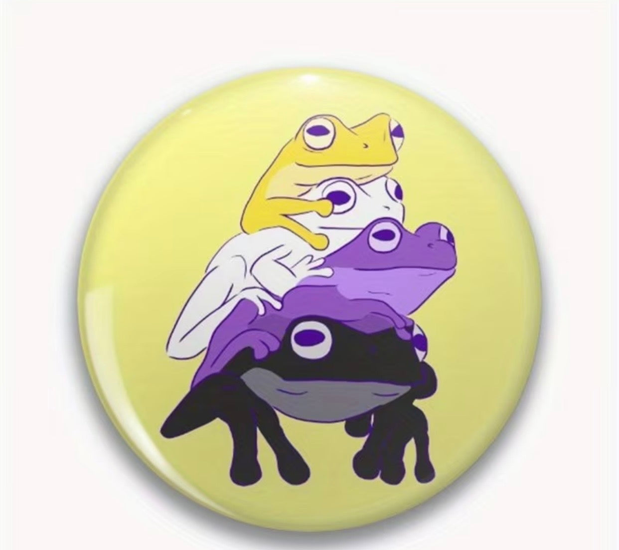NON BINARY FROG PRIDE BUTTON