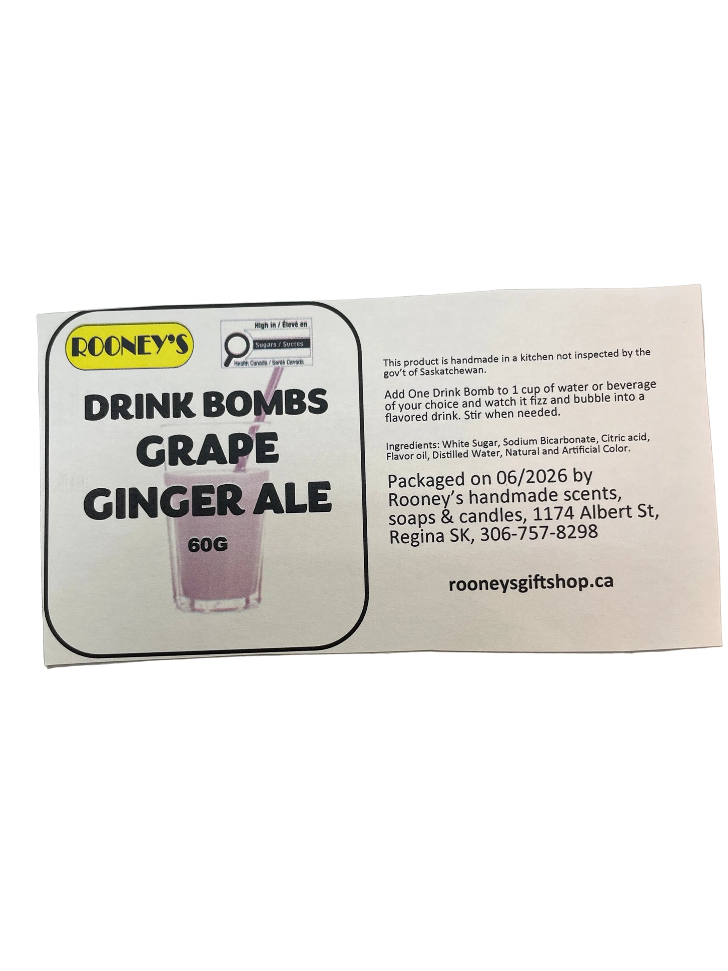 DRINK BOMBS GRAPE GINGER ALE 2 PACK
