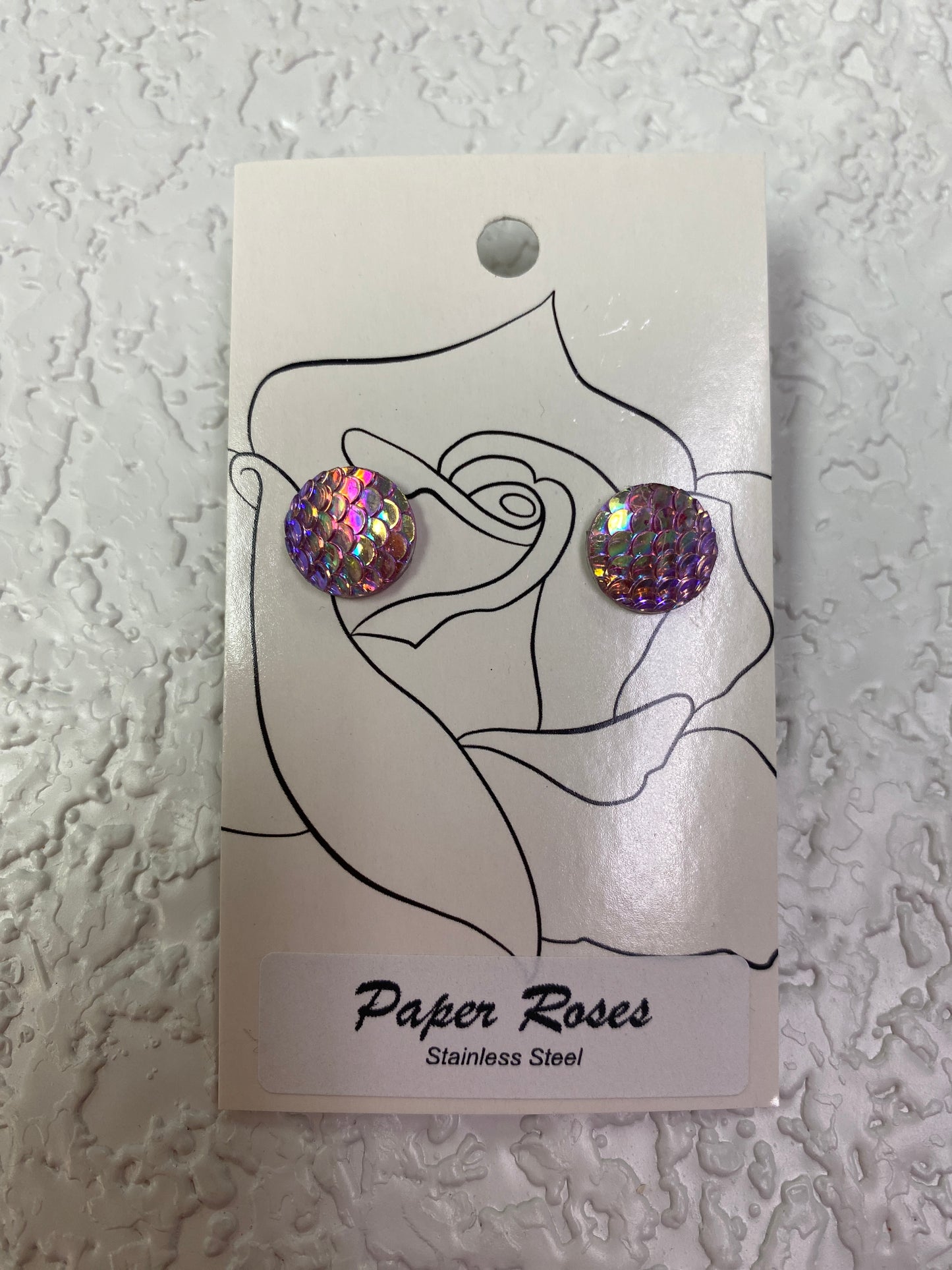 PINK SCALE EARRINGS