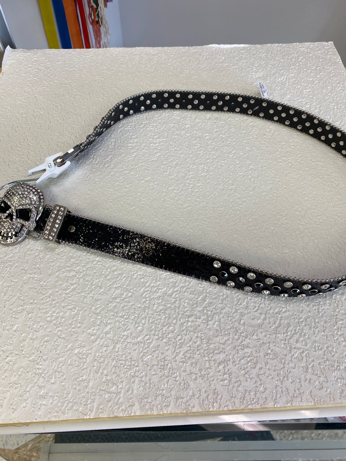 PUNK TREND RHINESTONES SKULL BELT