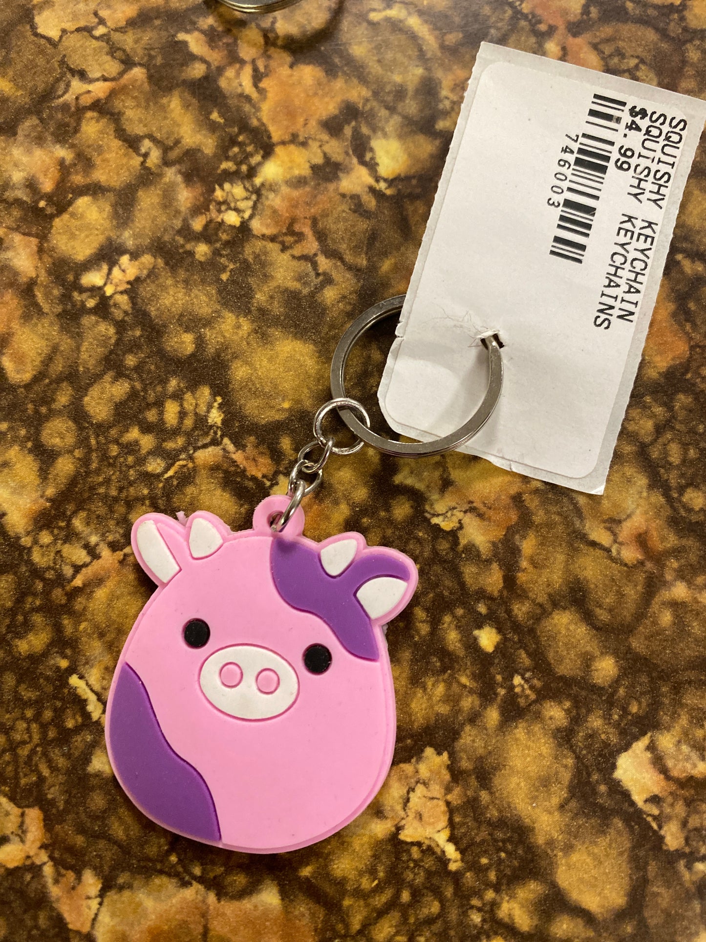 PINK PURPLE COW KEYCHAIN
