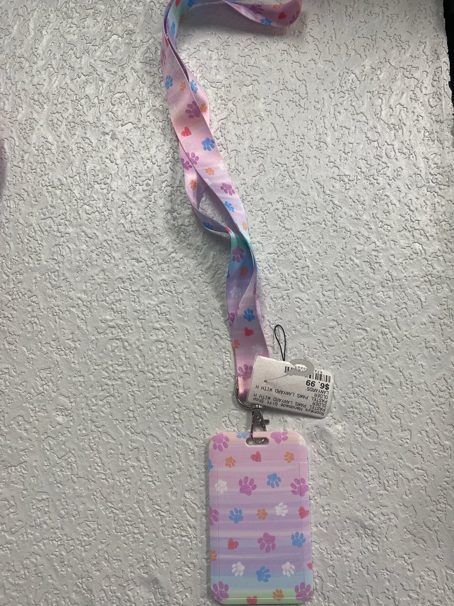 PASTEL PAWS LANYARD WITH HOLDER