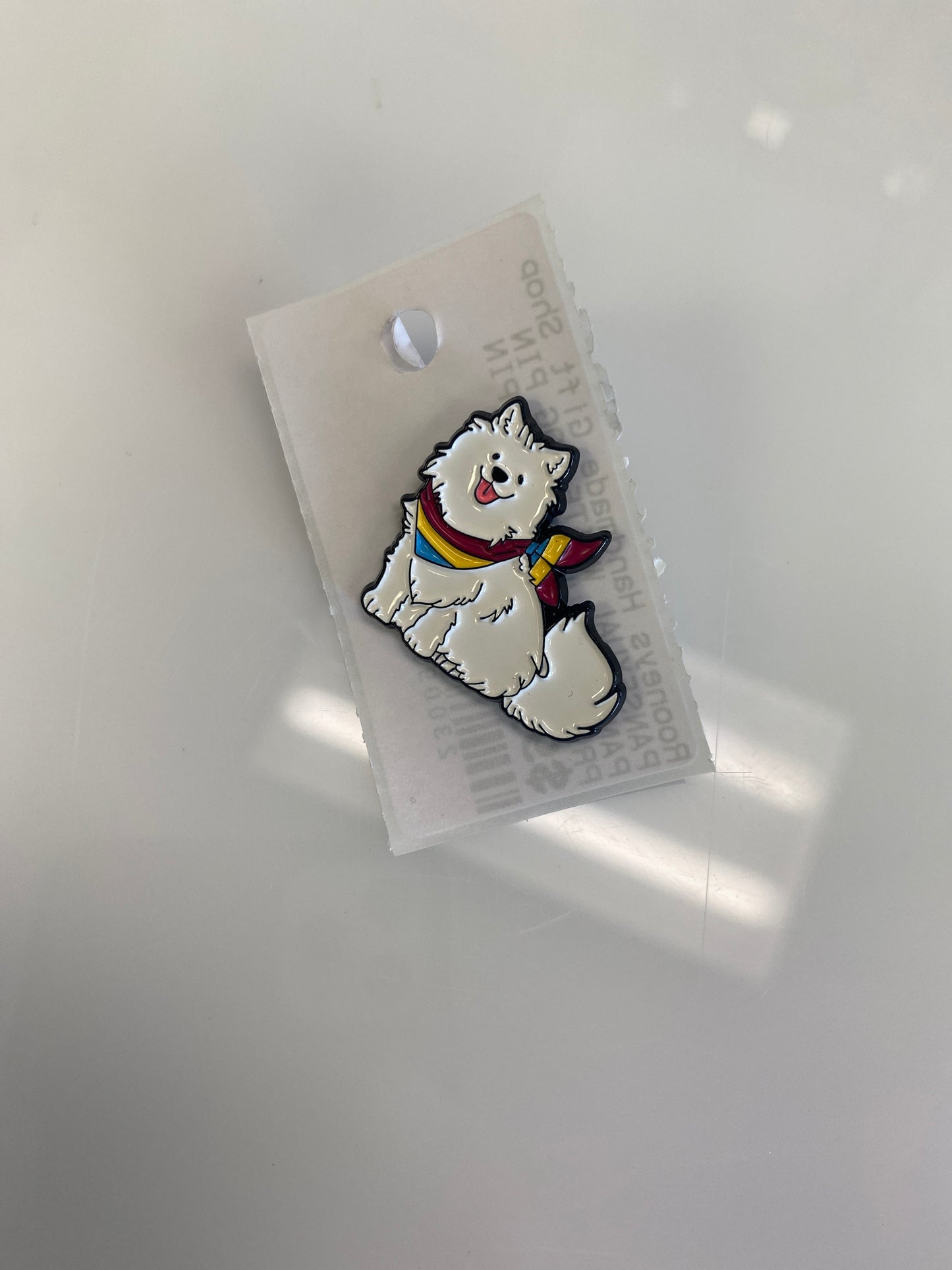 PANSEXUAL WHITE DOG PIN