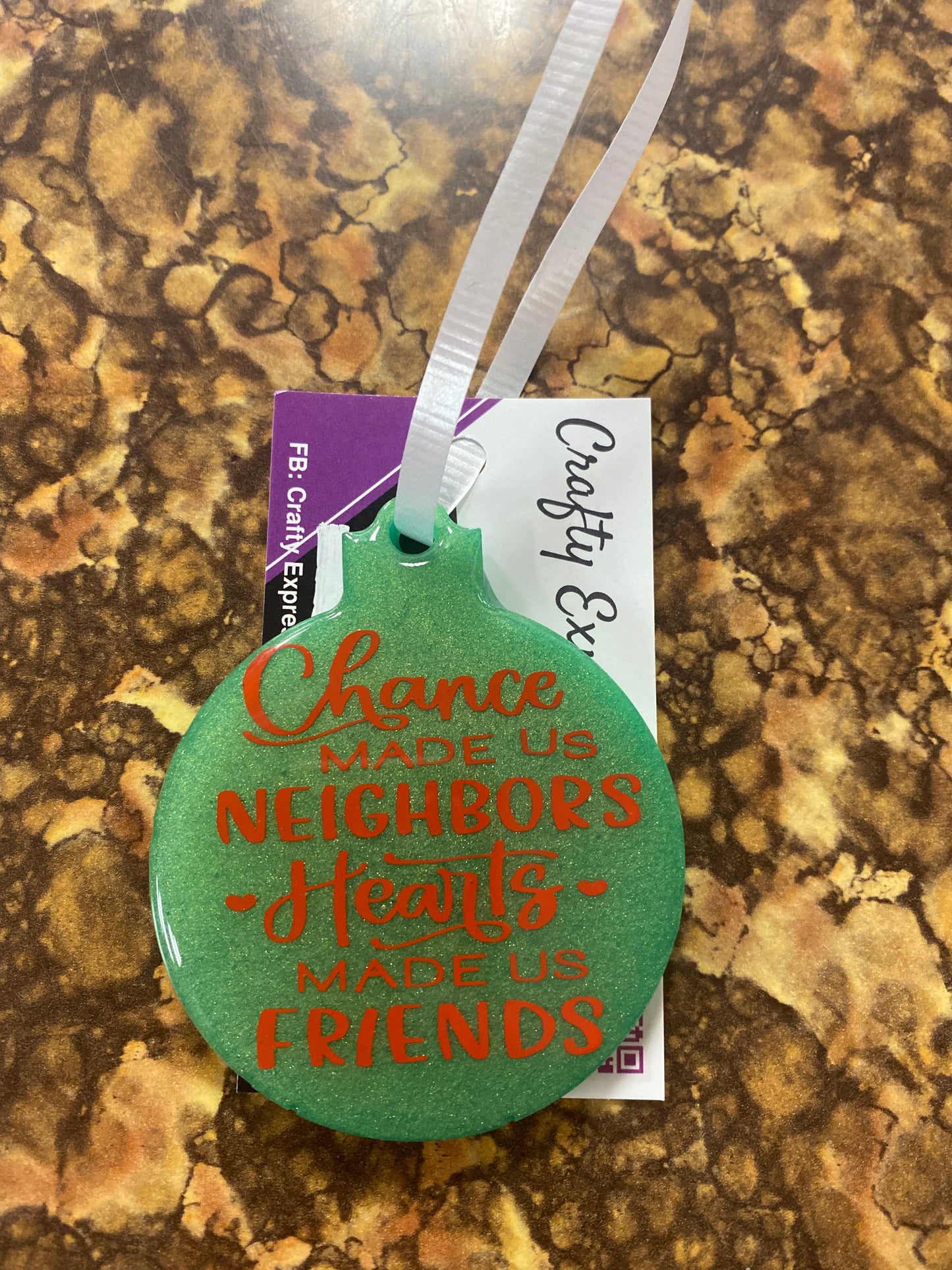 Resin Christmas ornament chance neighbors