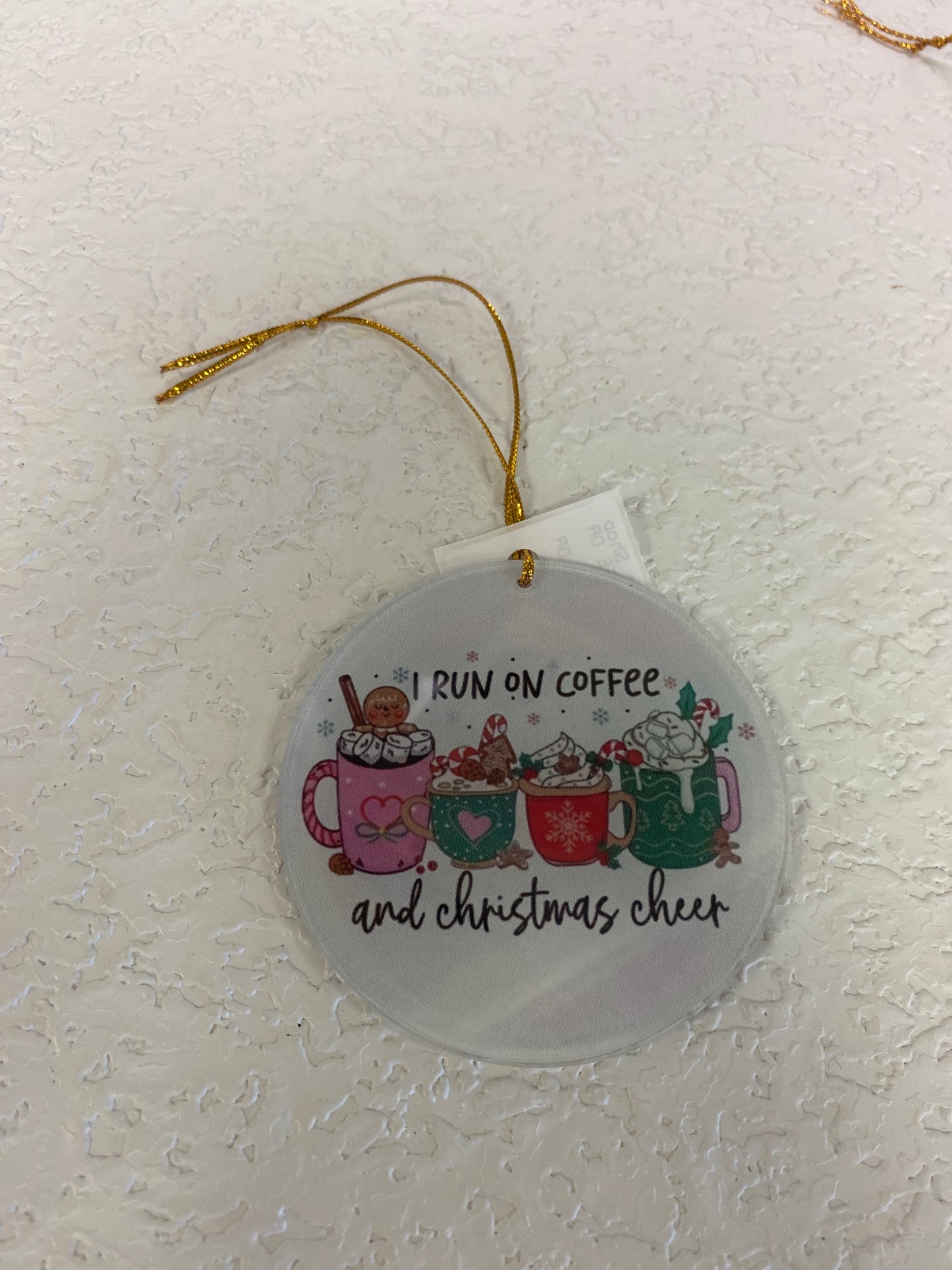 ACRYLIC I RUN ON COFFEE ORN