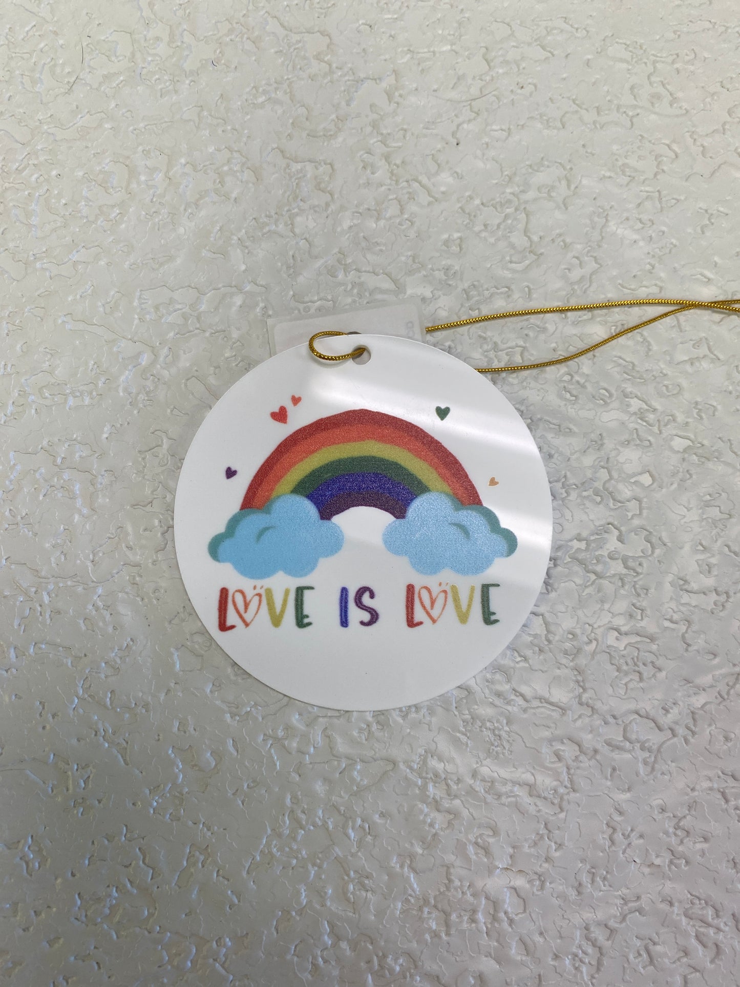 LOVE IS LOVE ACRYLIC ORN