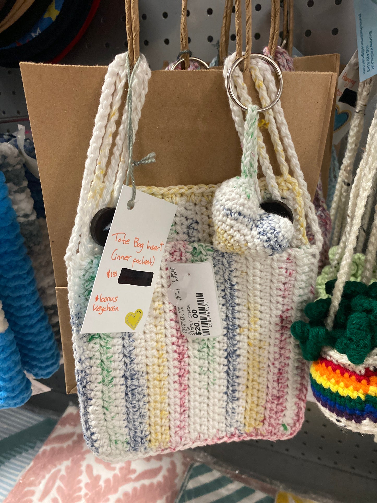 TOTE BAG INSERT WITH KEYCHAIN